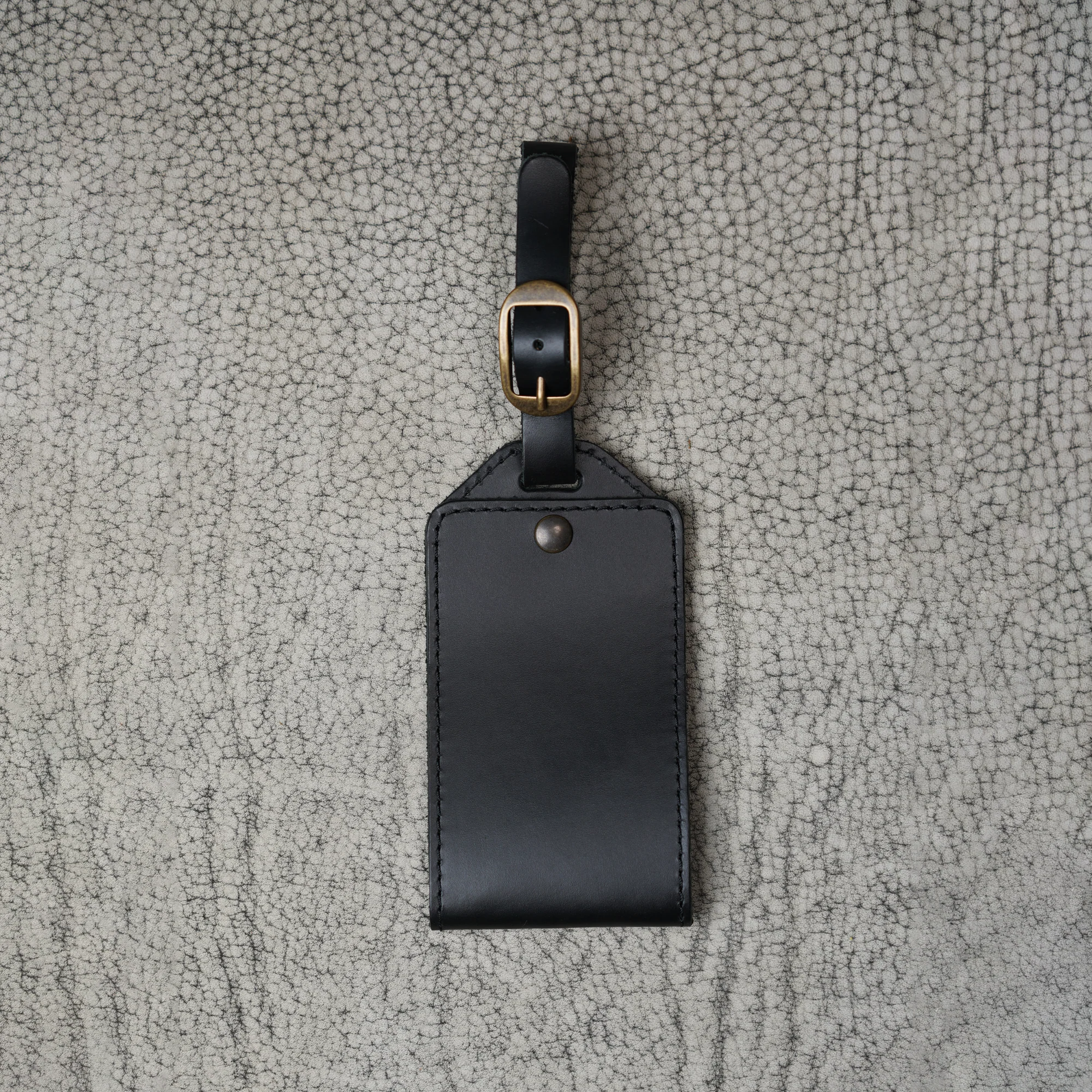 Bond Leather Luggage Tag | Dual Tone Black - Image 2