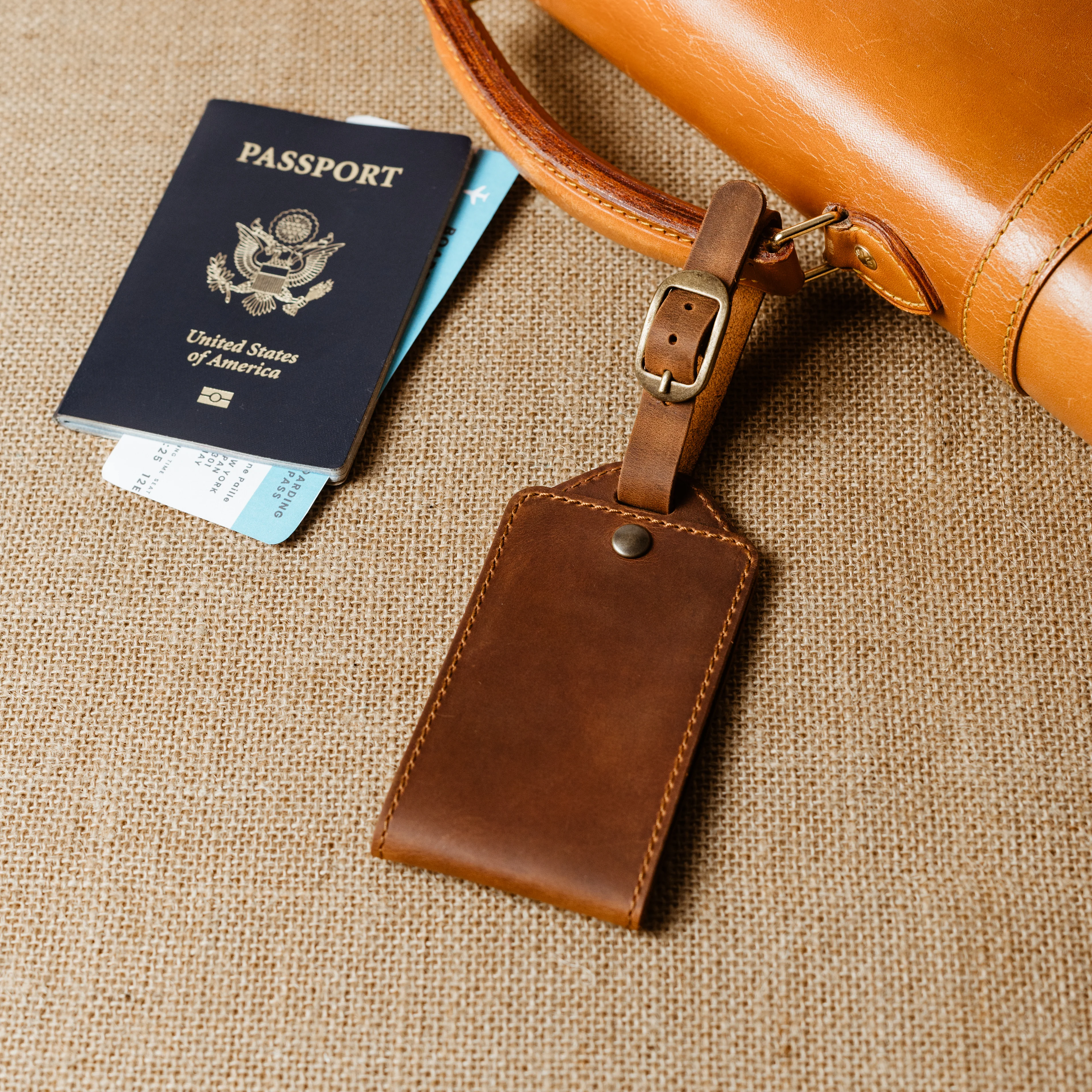 Bond Leather Luggage Tag | Mahogany Brown - Image 3