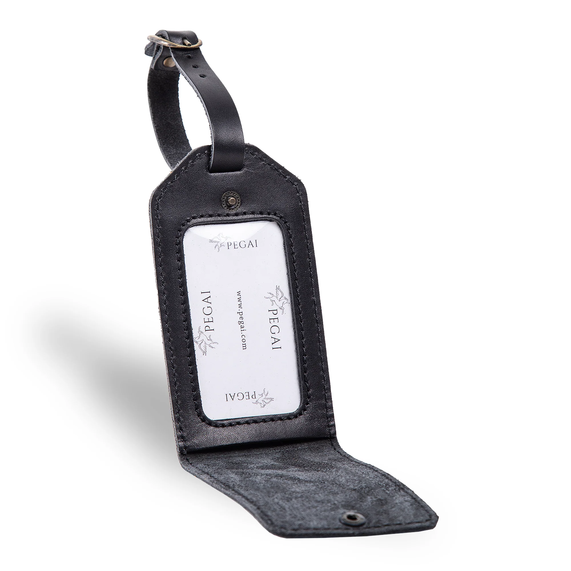 Bond Leather Luggage Tag | Maui Charcoal Black - Image 2
