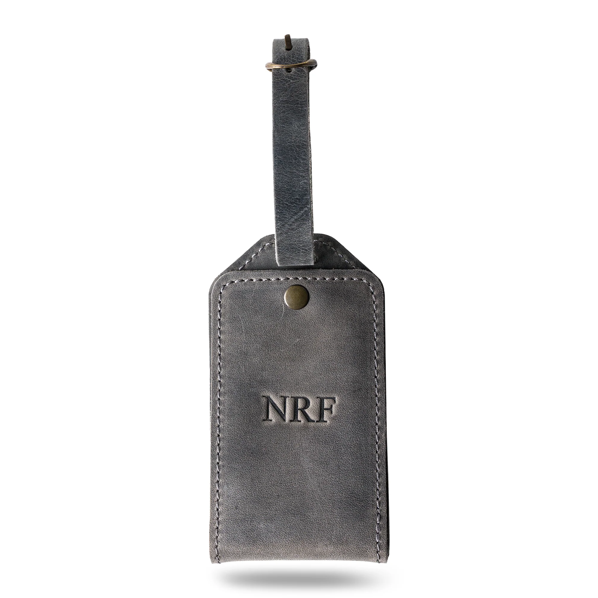 Bond Leather Luggage Tag | Rock Gray - Image 6