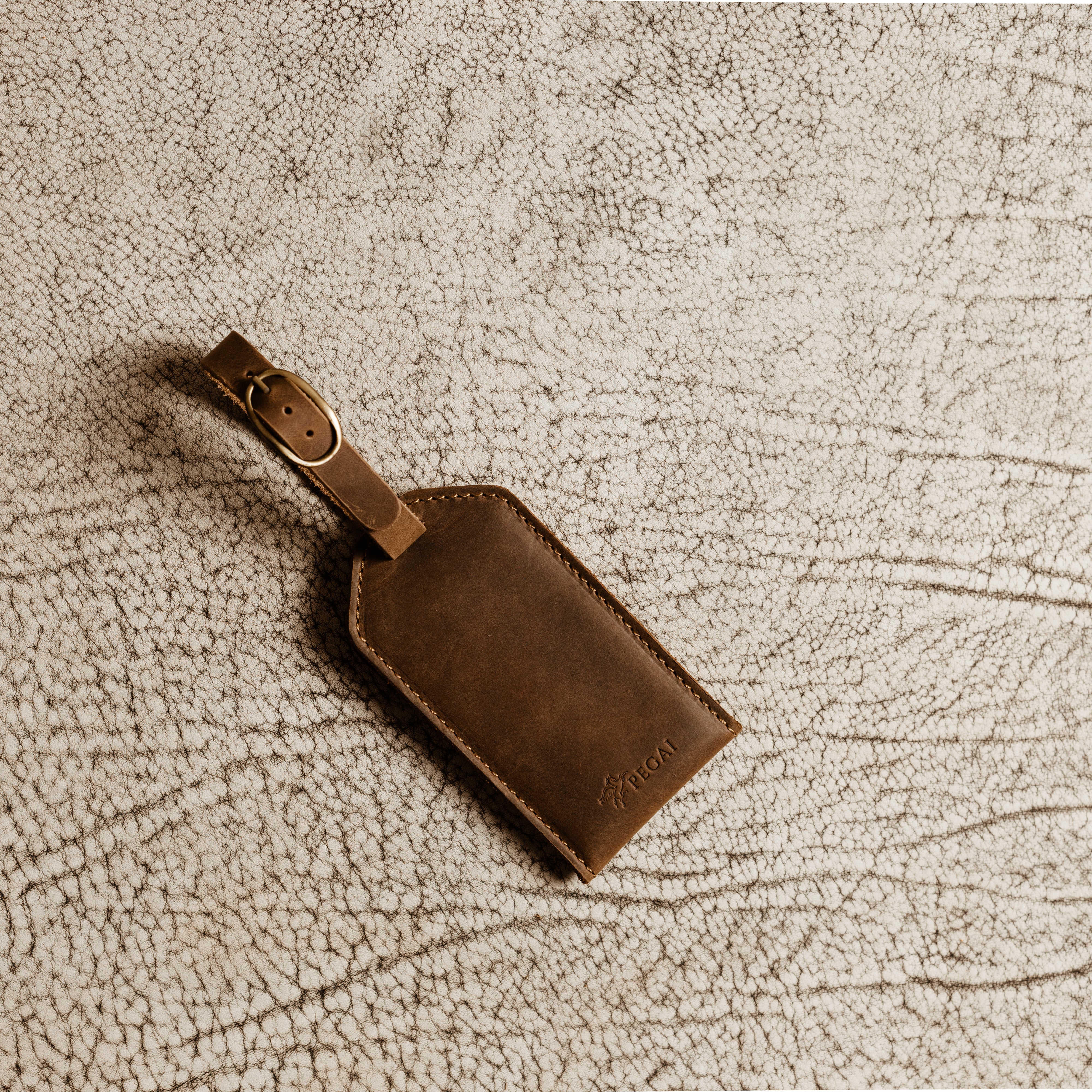 Bond Leather Luggage Tag | Sand Brown - Image 2
