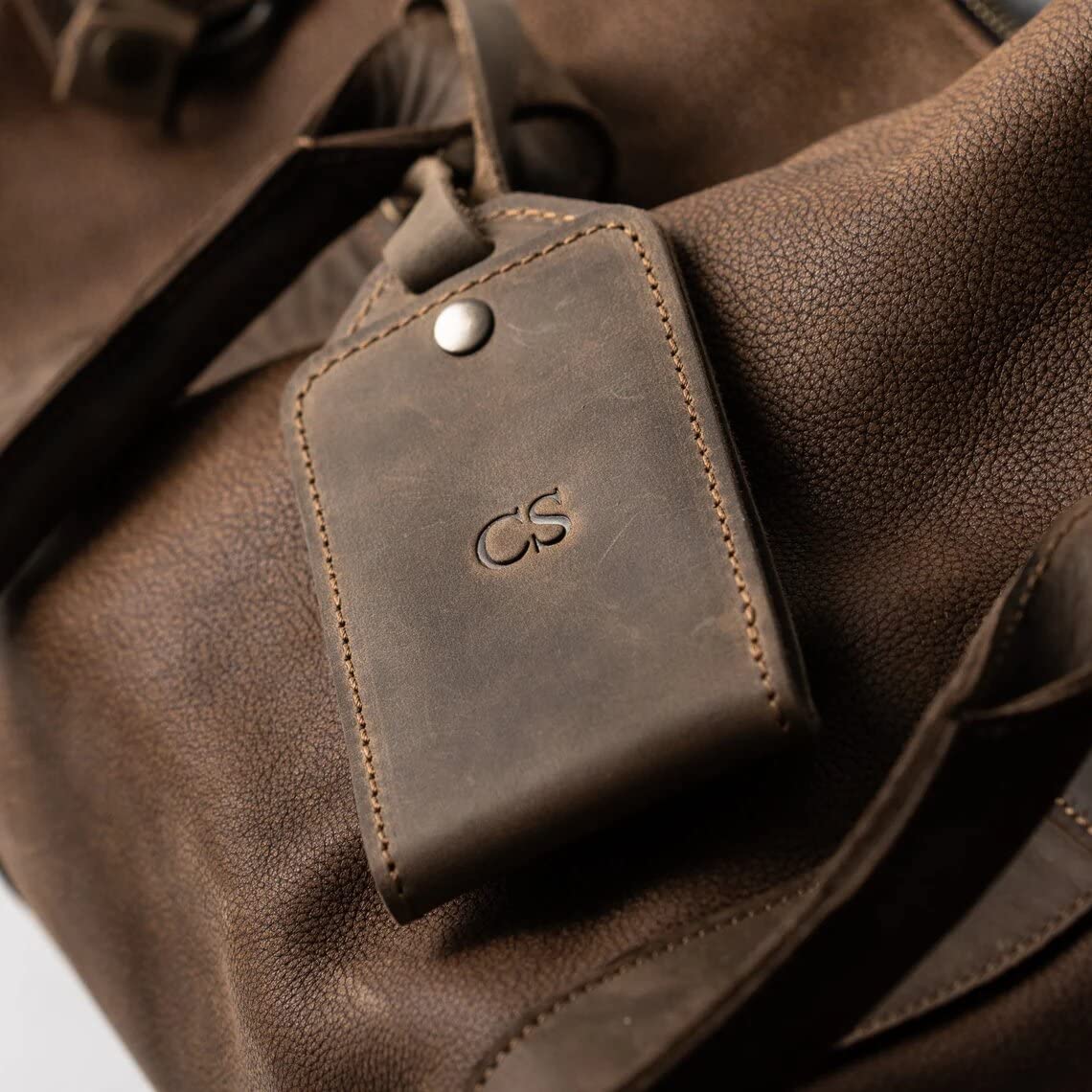 Bond Leather Luggage Tag | Sand Brown - Image 5