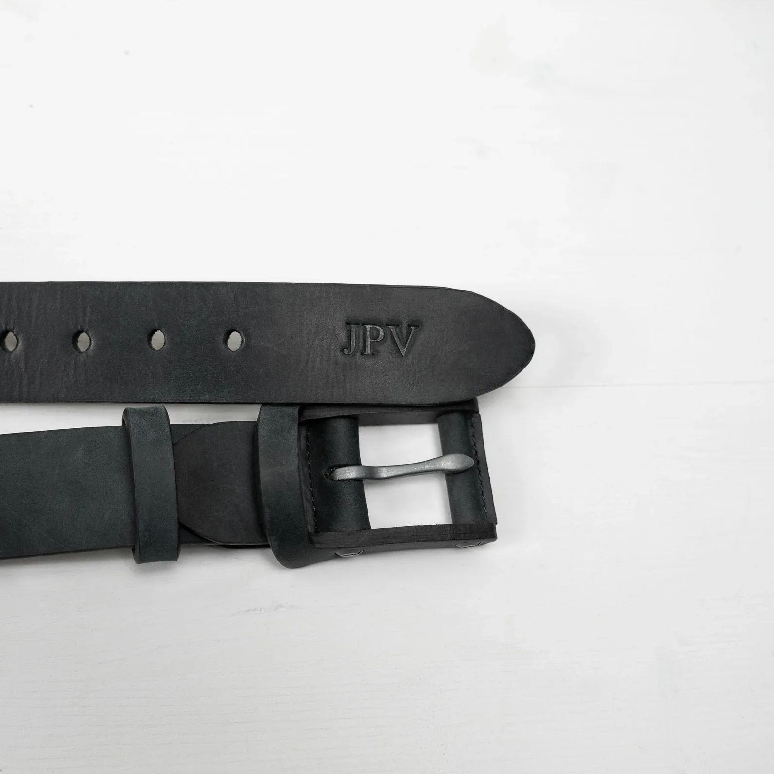 Boone Men's Leather Belt | Charcoal Black - Image 6