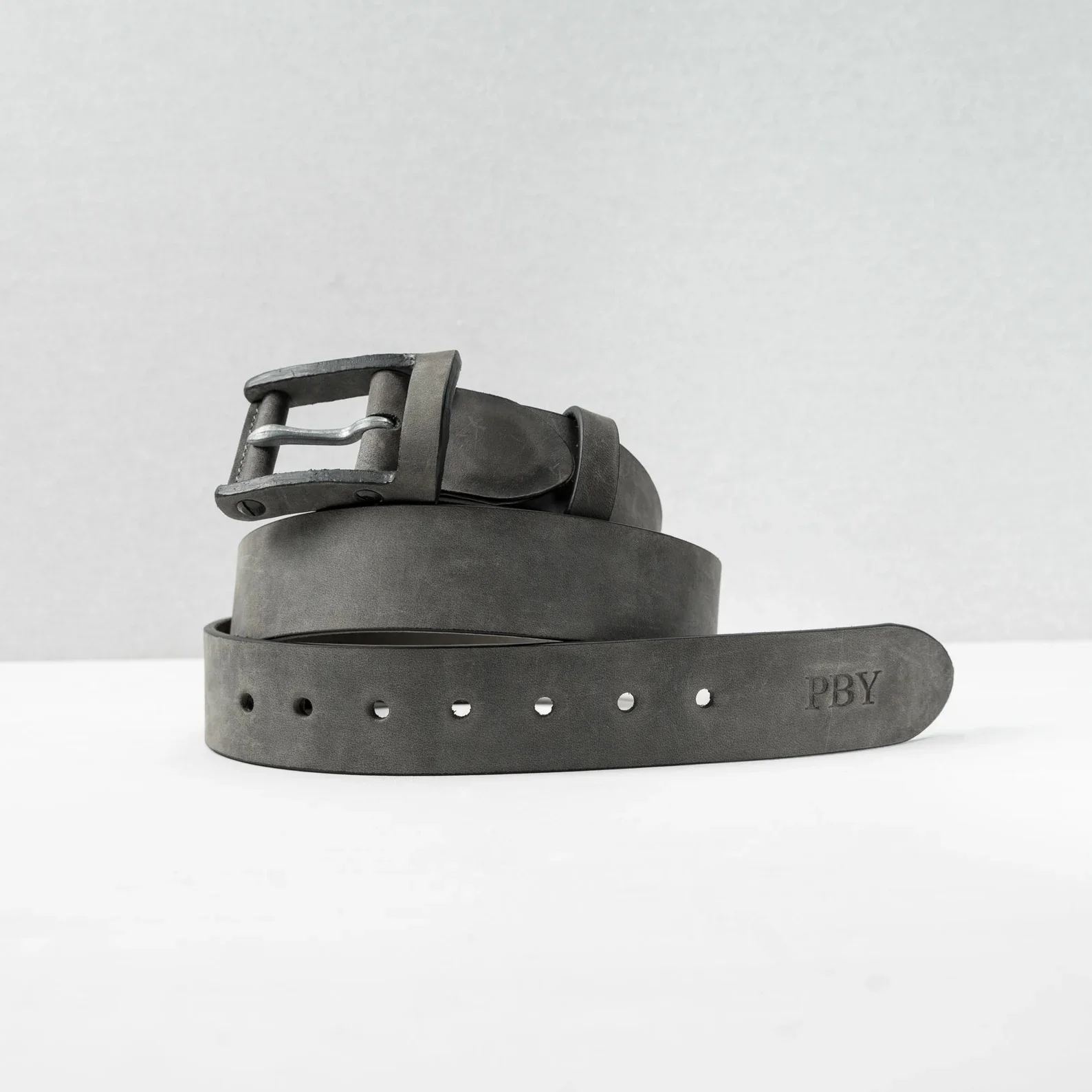 Boone Men's Leather Belt | Rock Gray - Image 6