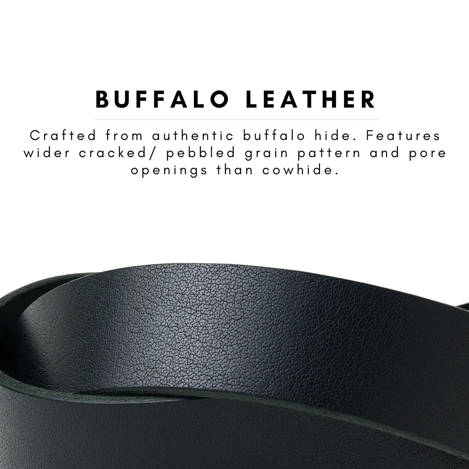 Buffalo Men's Leather Belt | Black - Image 5