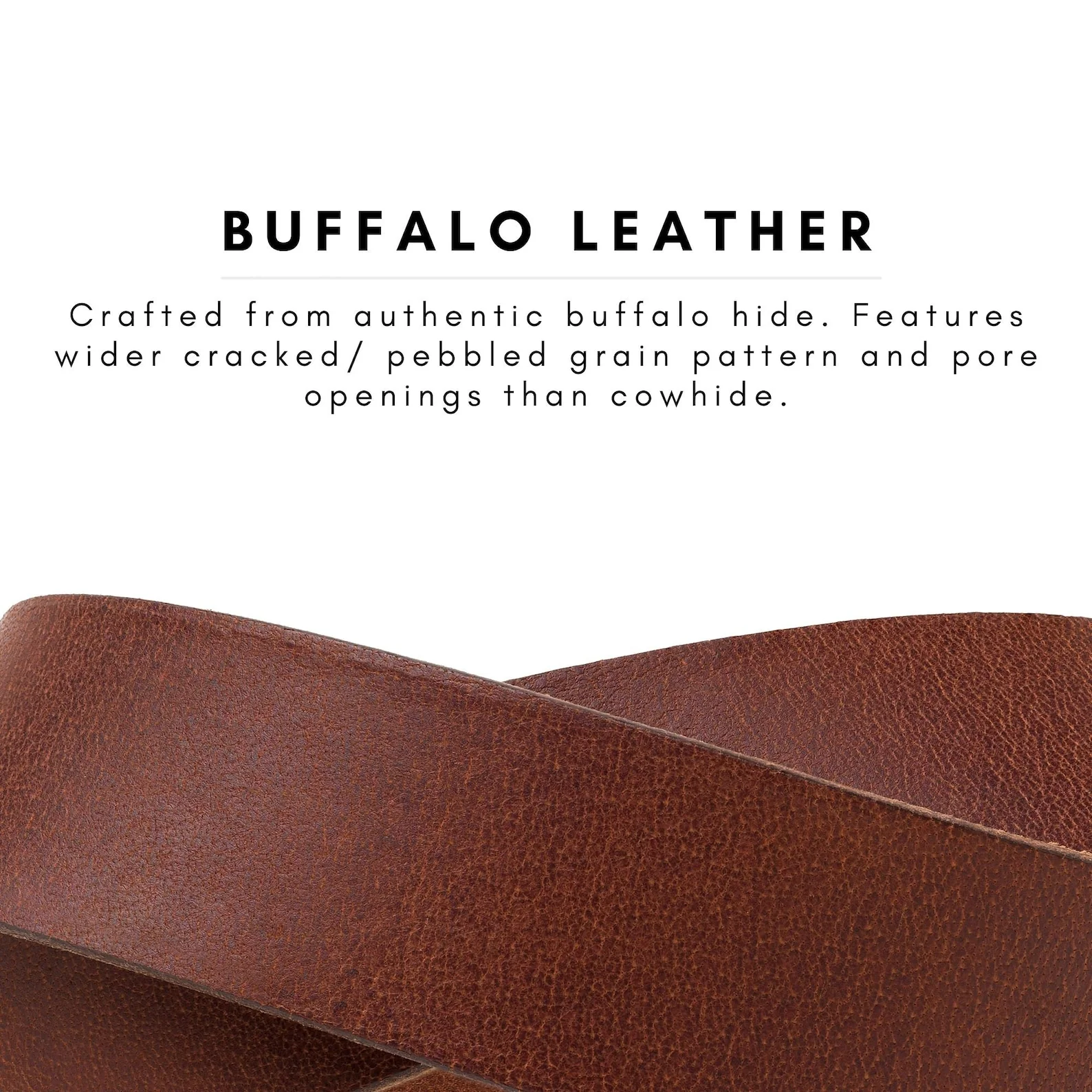 Buffalo Men's Leather Belt | Rustic Brown - Image 5