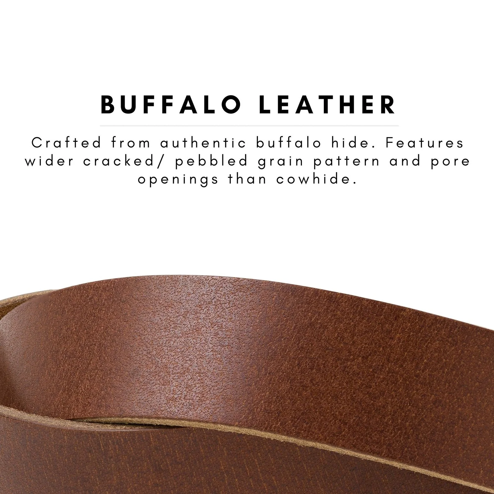 Buffalo Men's Leather Belt | Saddle Brown - Image 5