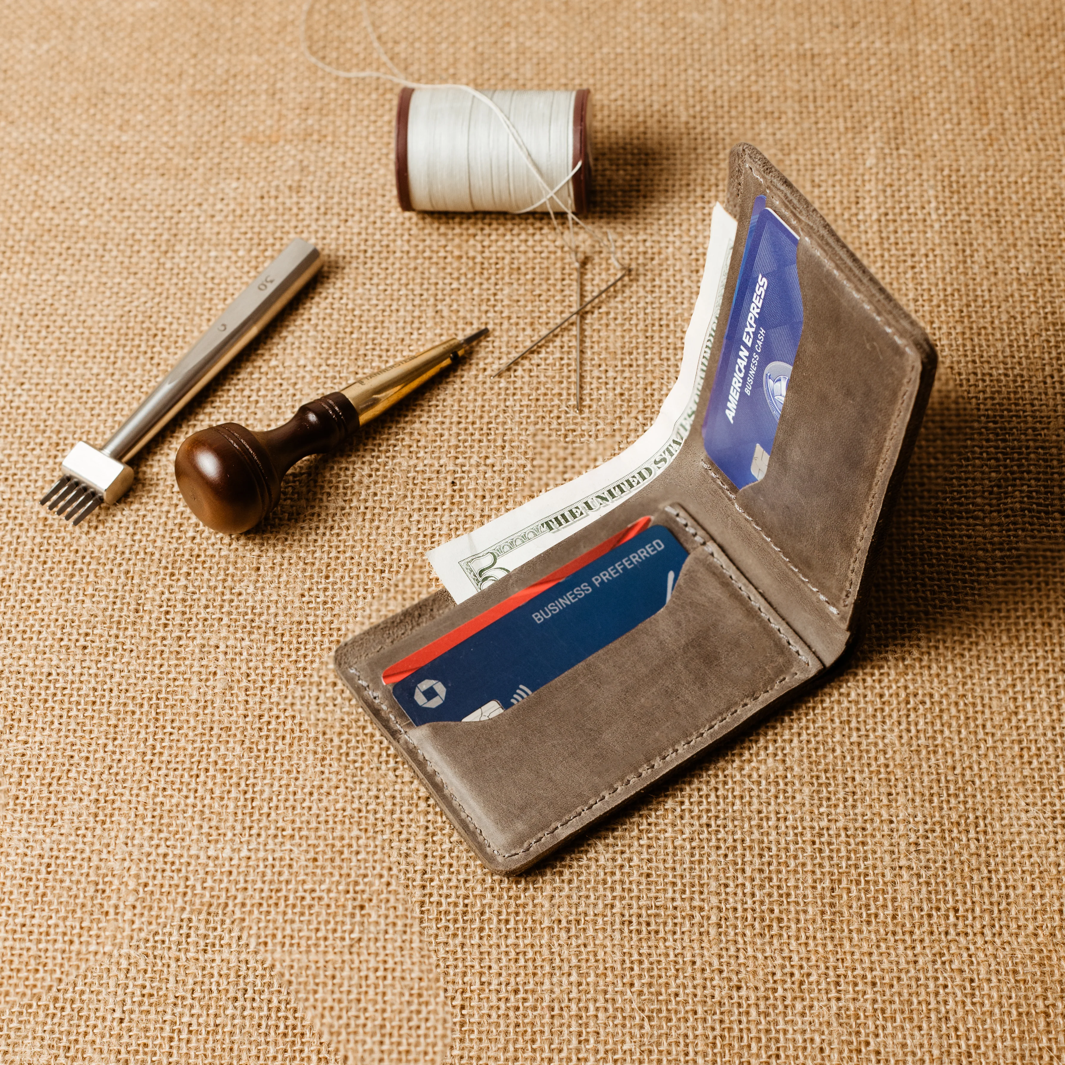 Bureau Leather Bifold Wallet | Rock Gray - Image 2