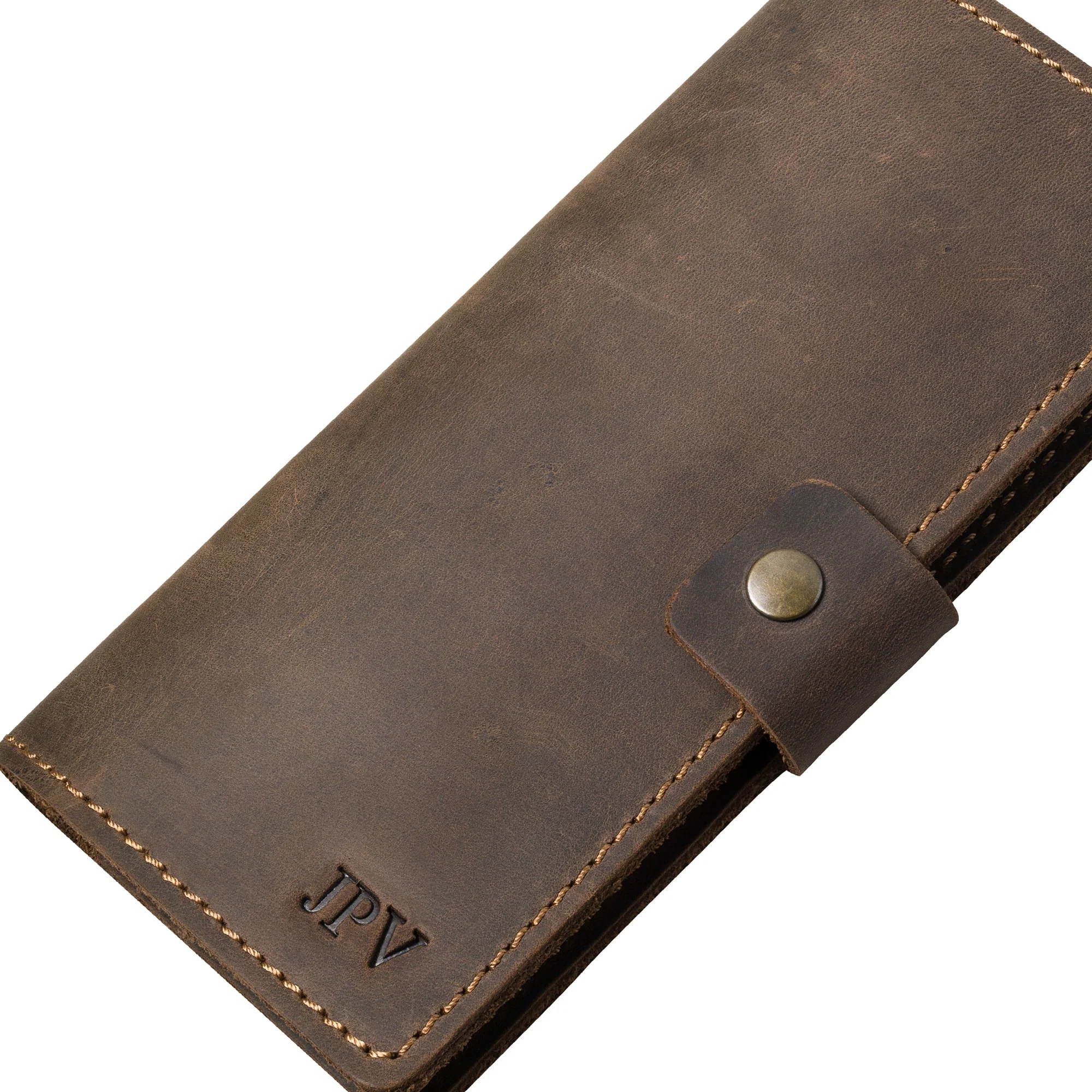 Clark Leather Checkbook Cover | Chestnut Brown - Image 5