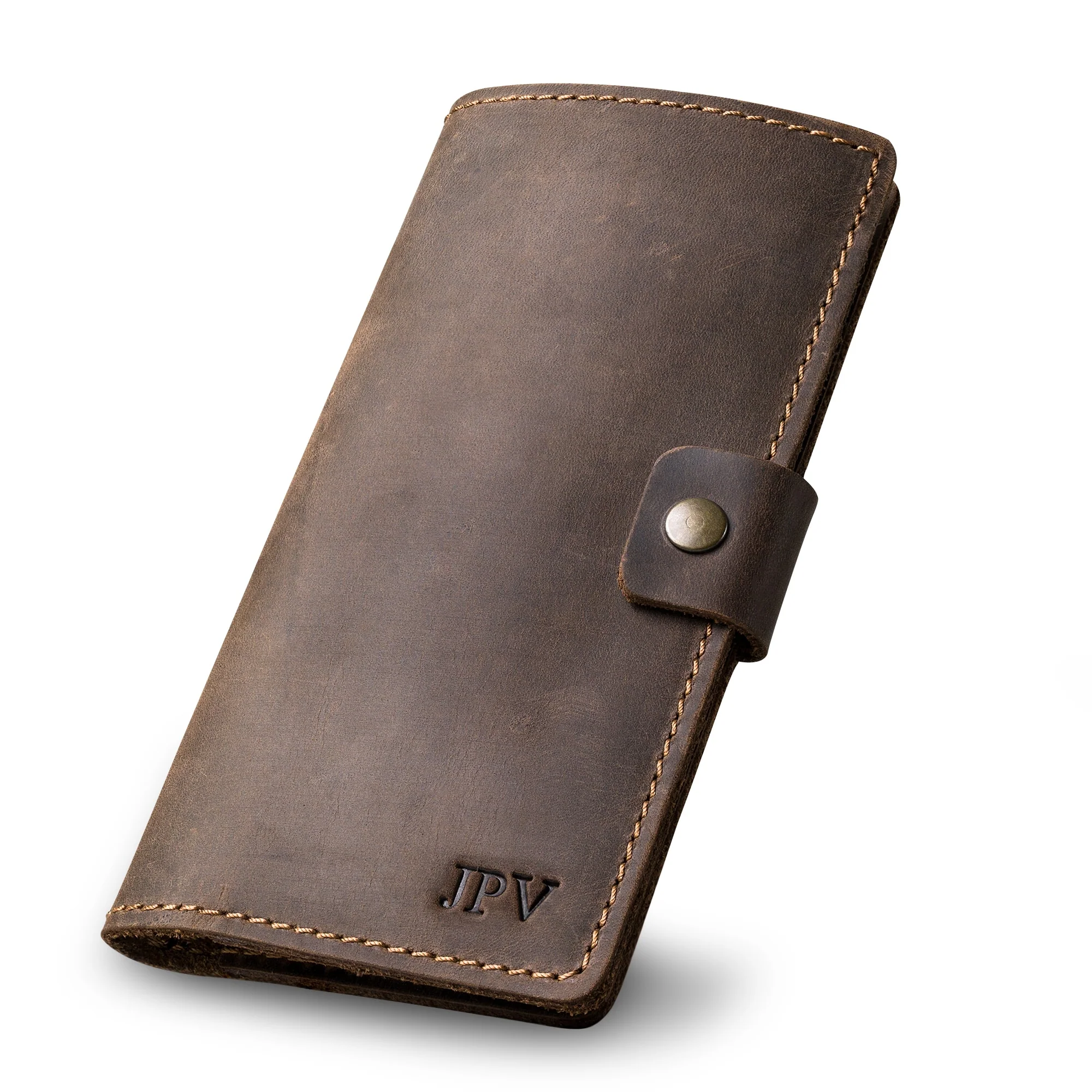 Clark Leather Checkbook Cover | Chestnut Brown - Image 6