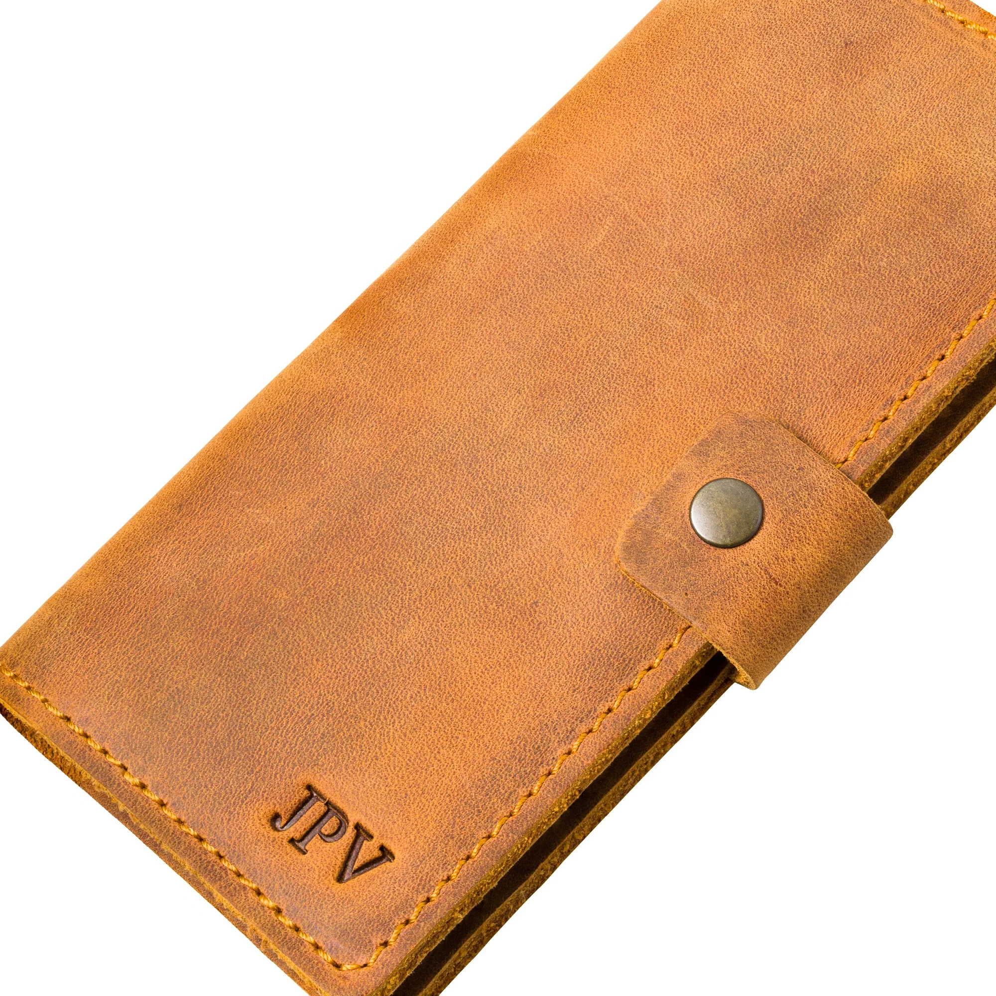 Clark Leather Checkbook Cover | Cinnamon Brown - Image 5