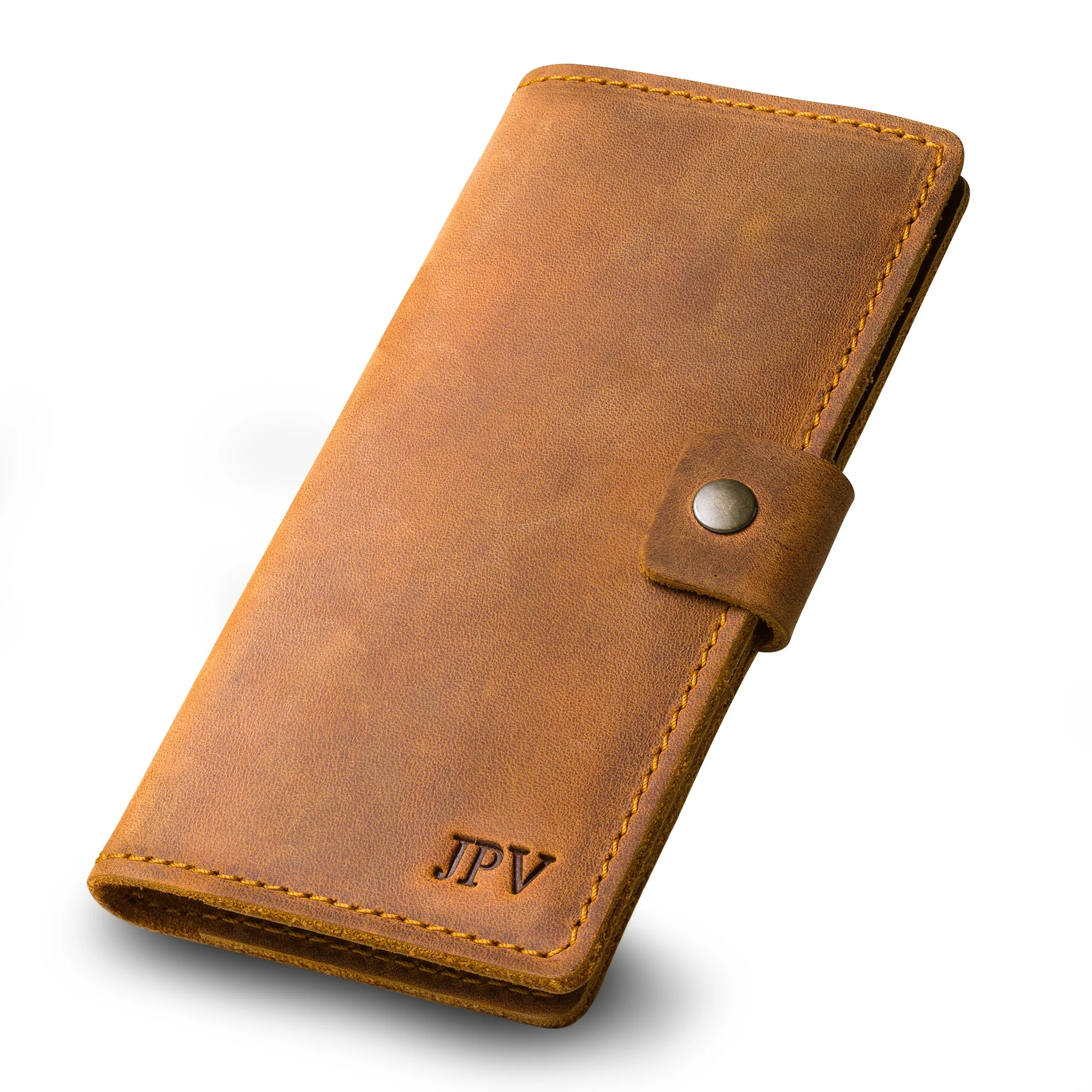 Clark Leather Checkbook Cover | Cinnamon Brown - Image 6