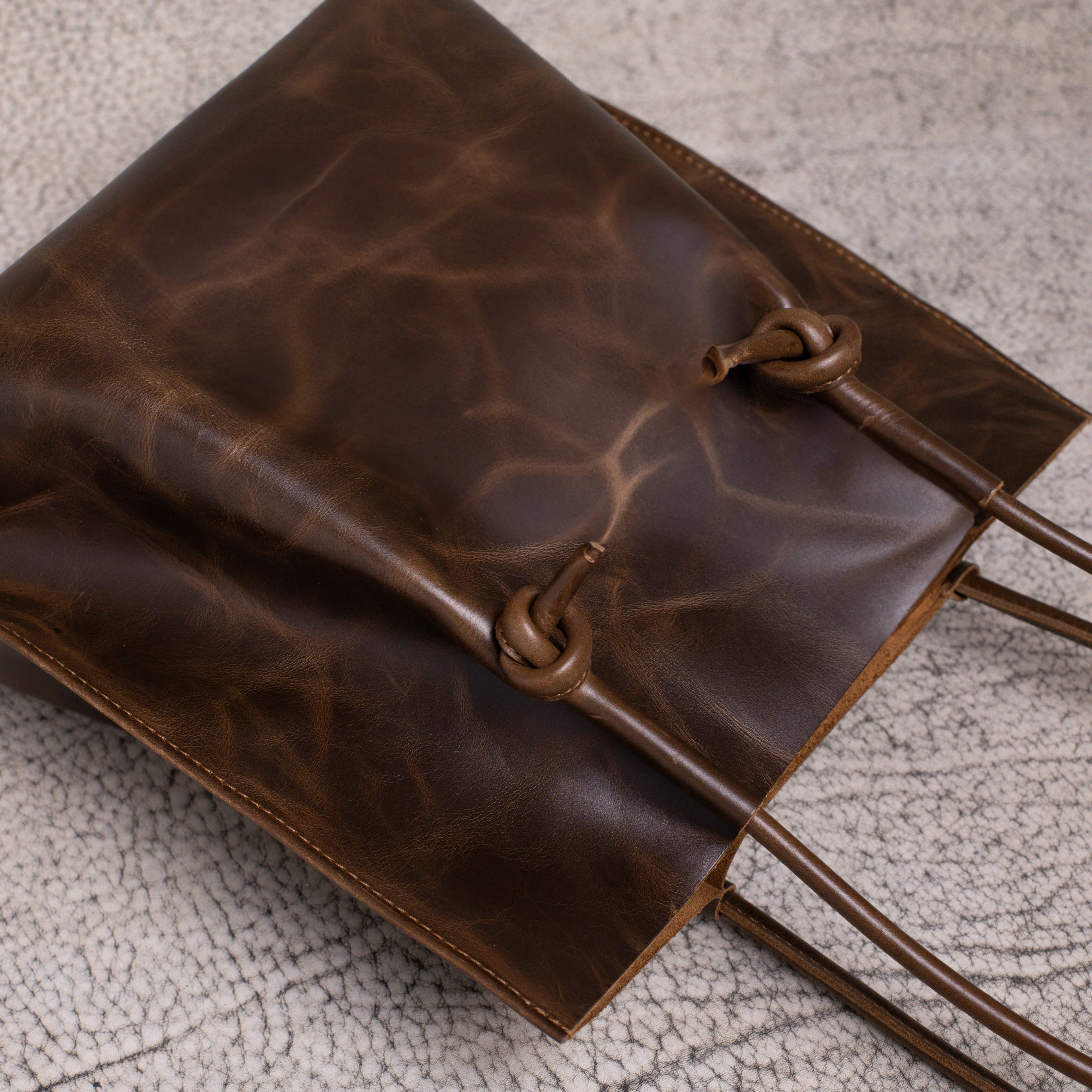 Flora Everyday Leather Tote | Dual Tone Coffee - Image 6