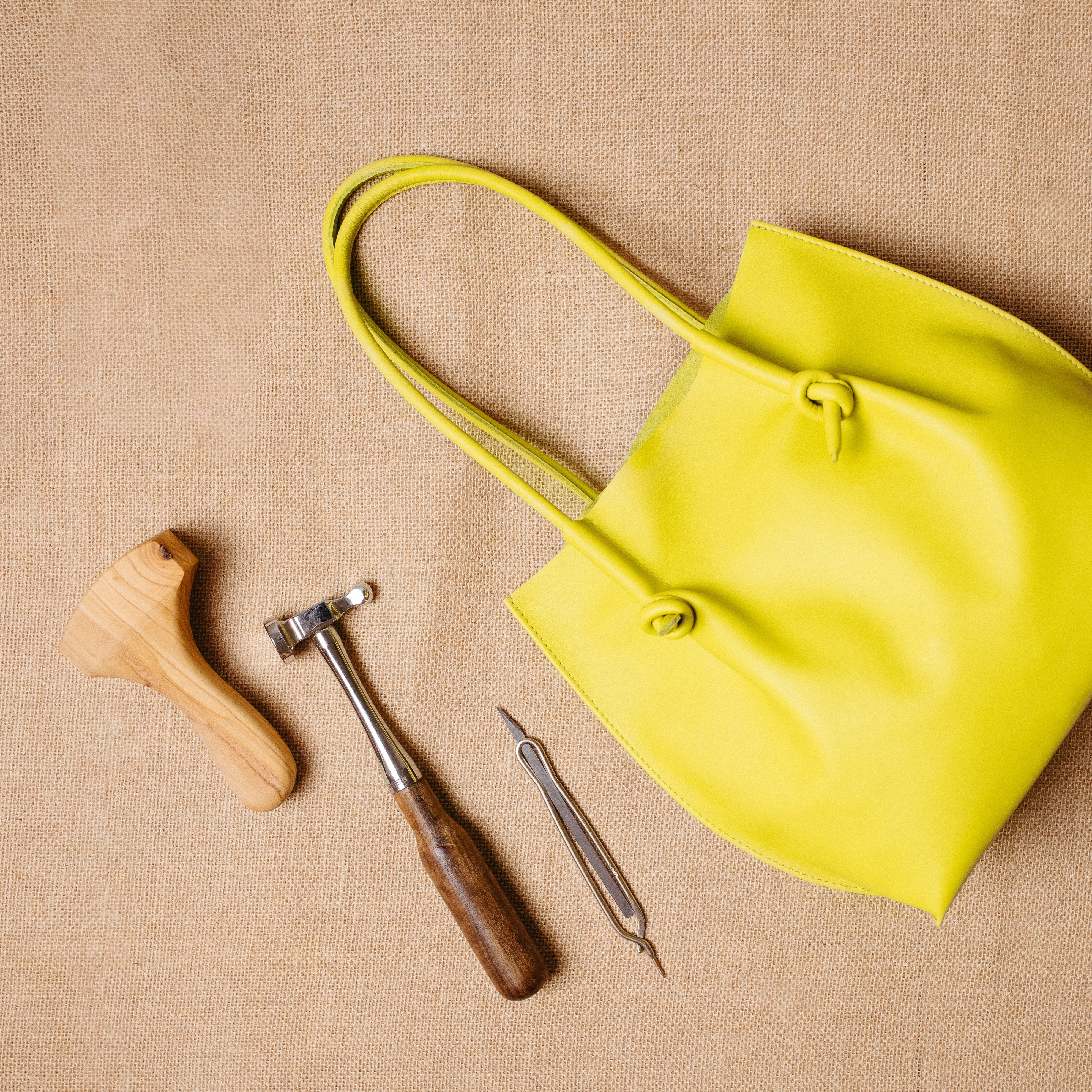 Flora Everyday Leather Tote | Silky Calf Lime - Image 3