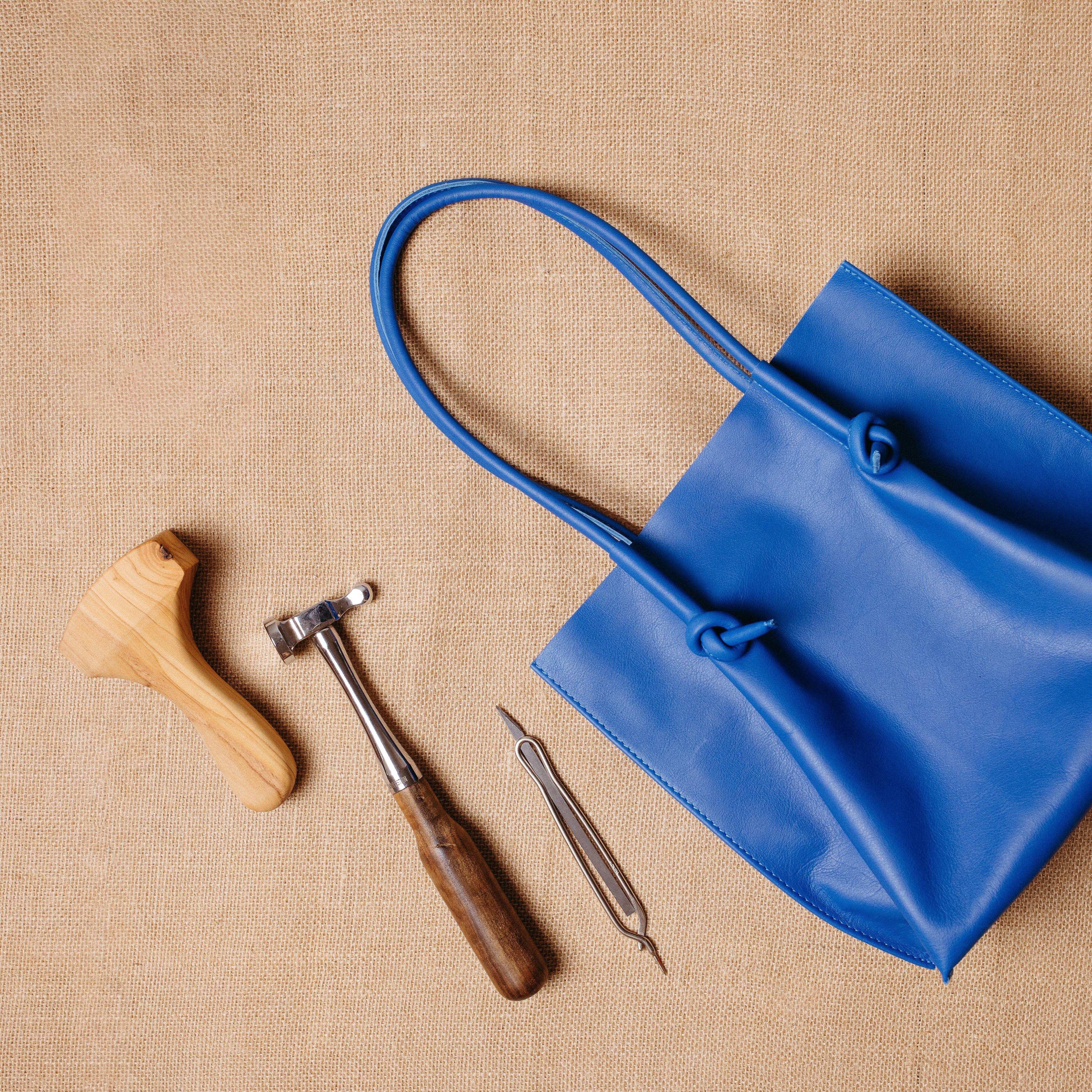 Flora Everyday Leather Tote | Smooth Calf Blue - Image 3
