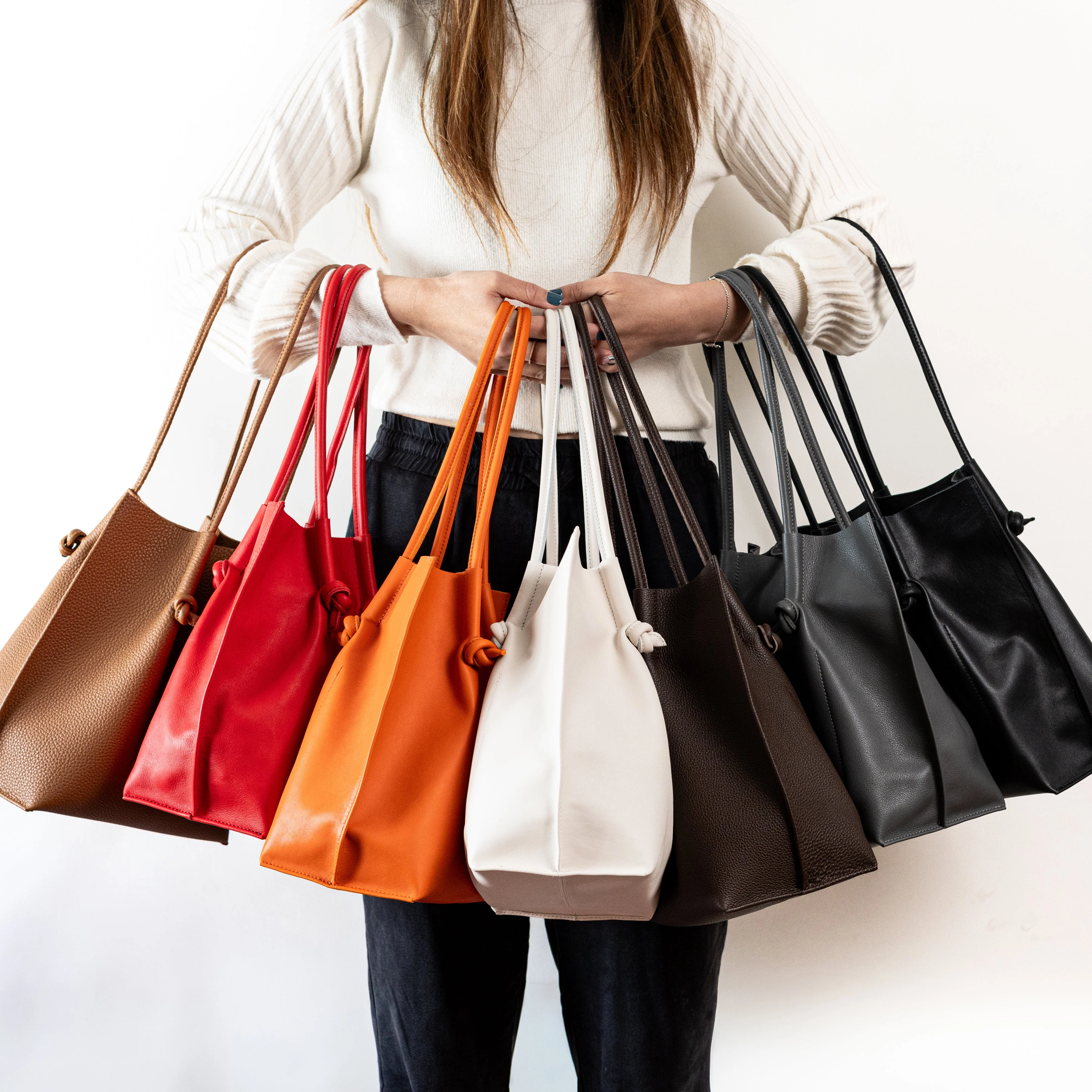 Flora Everyday Leather Tote | Smooth Calf Orange - Image 6