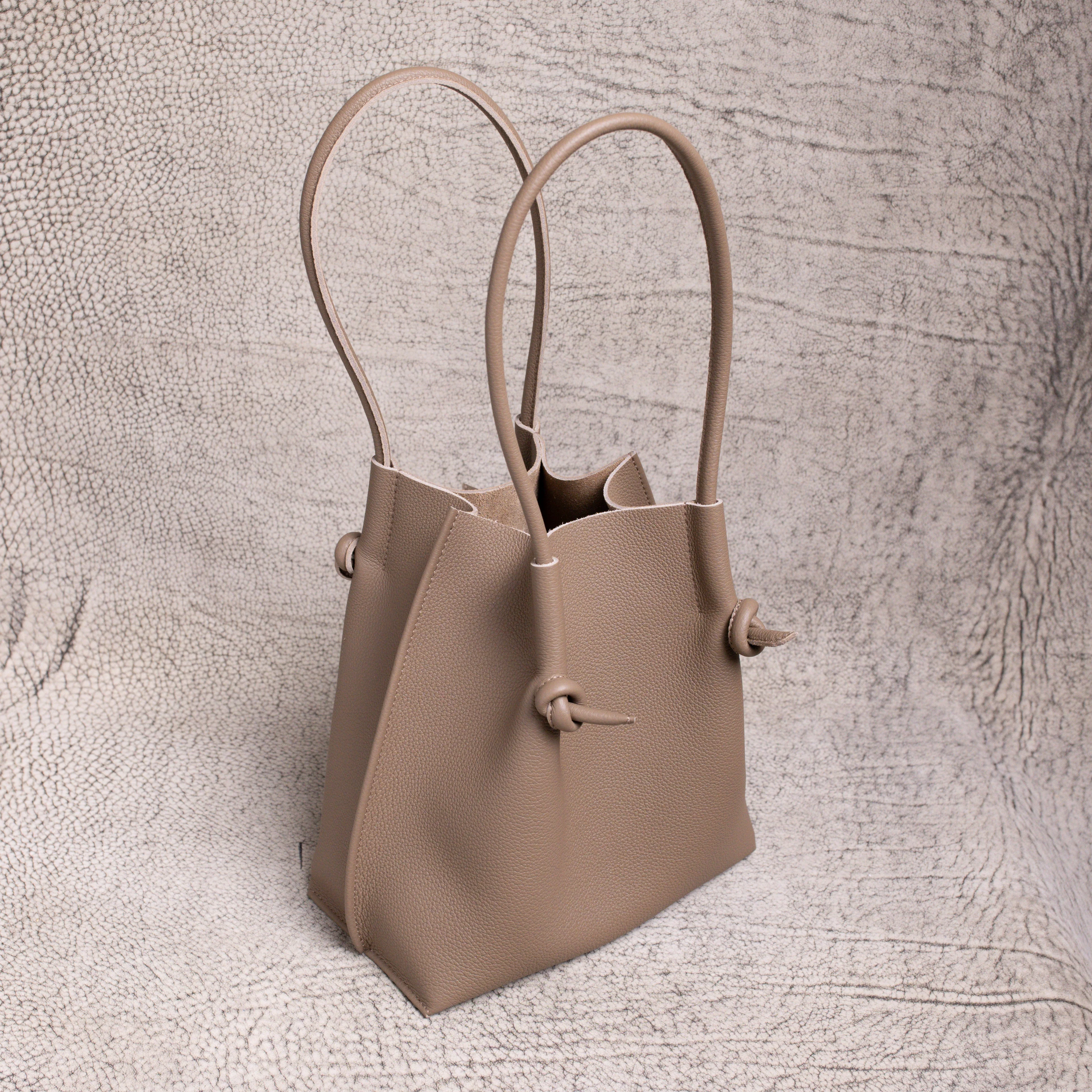 Flora Everyday Leather Tote | Togo Calf Etoupe - Image 4