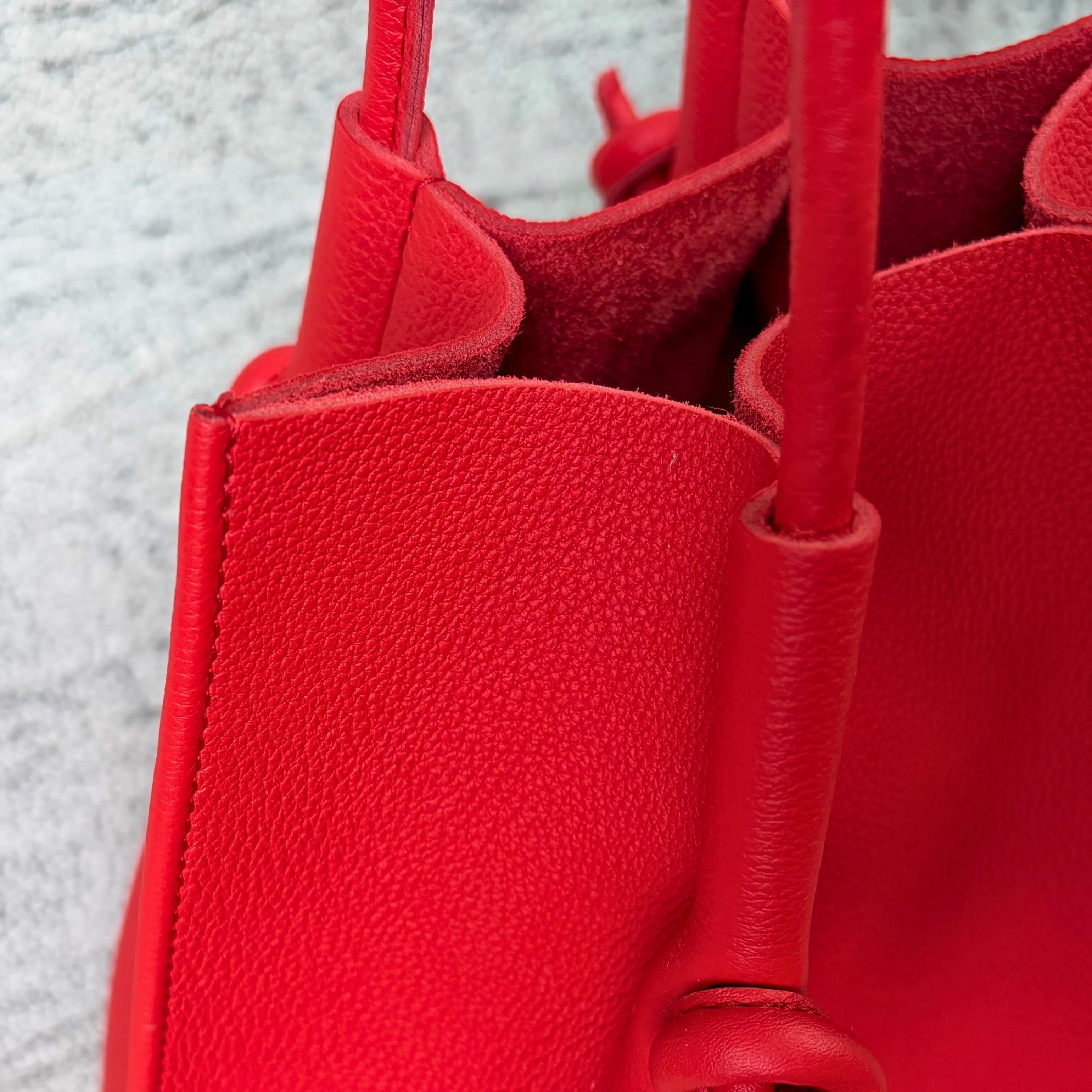 Flora Everyday Leather Tote | Togo Calf Red - Image 4