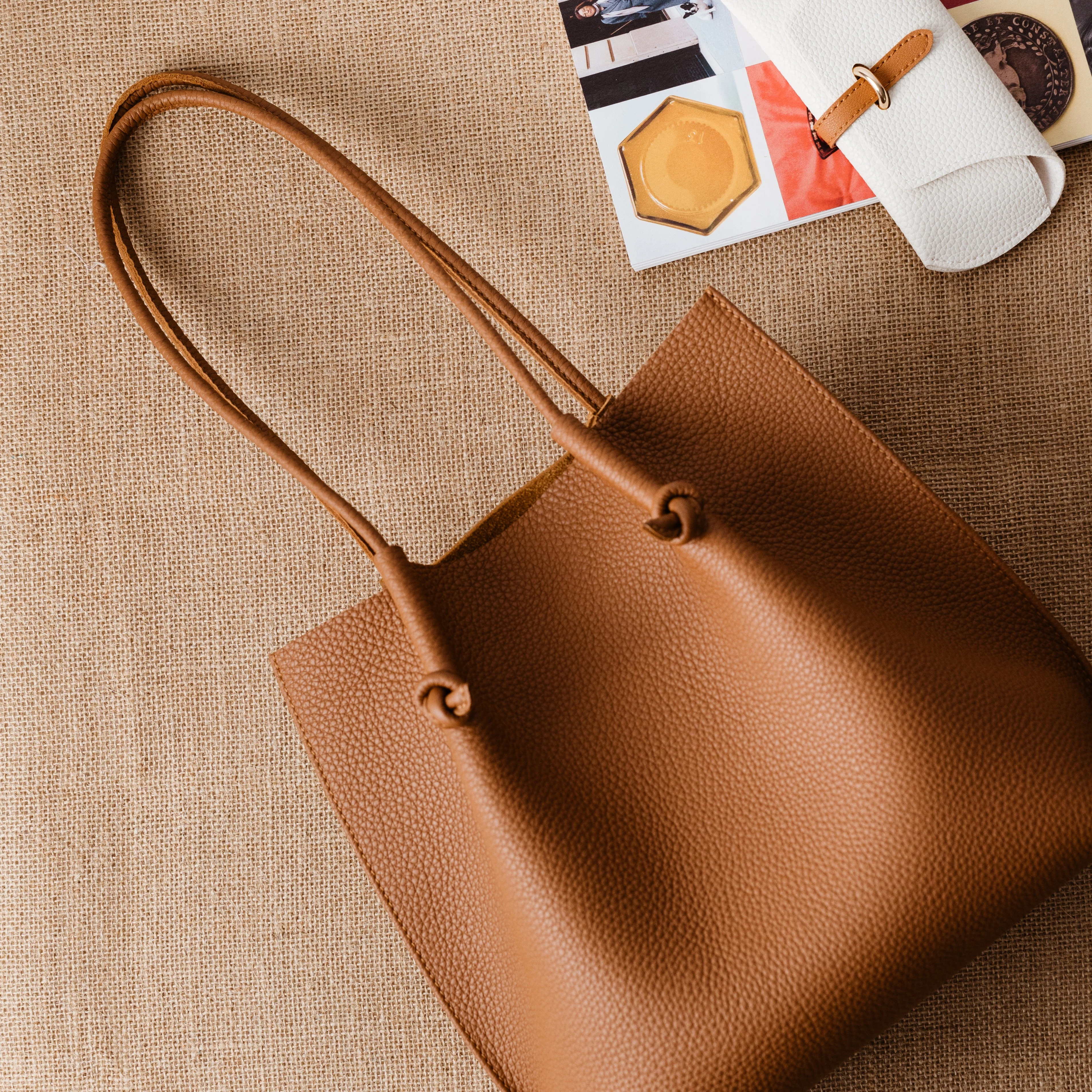 Flora Everyday Leather Tote | Togo Calf Taba - Image 3