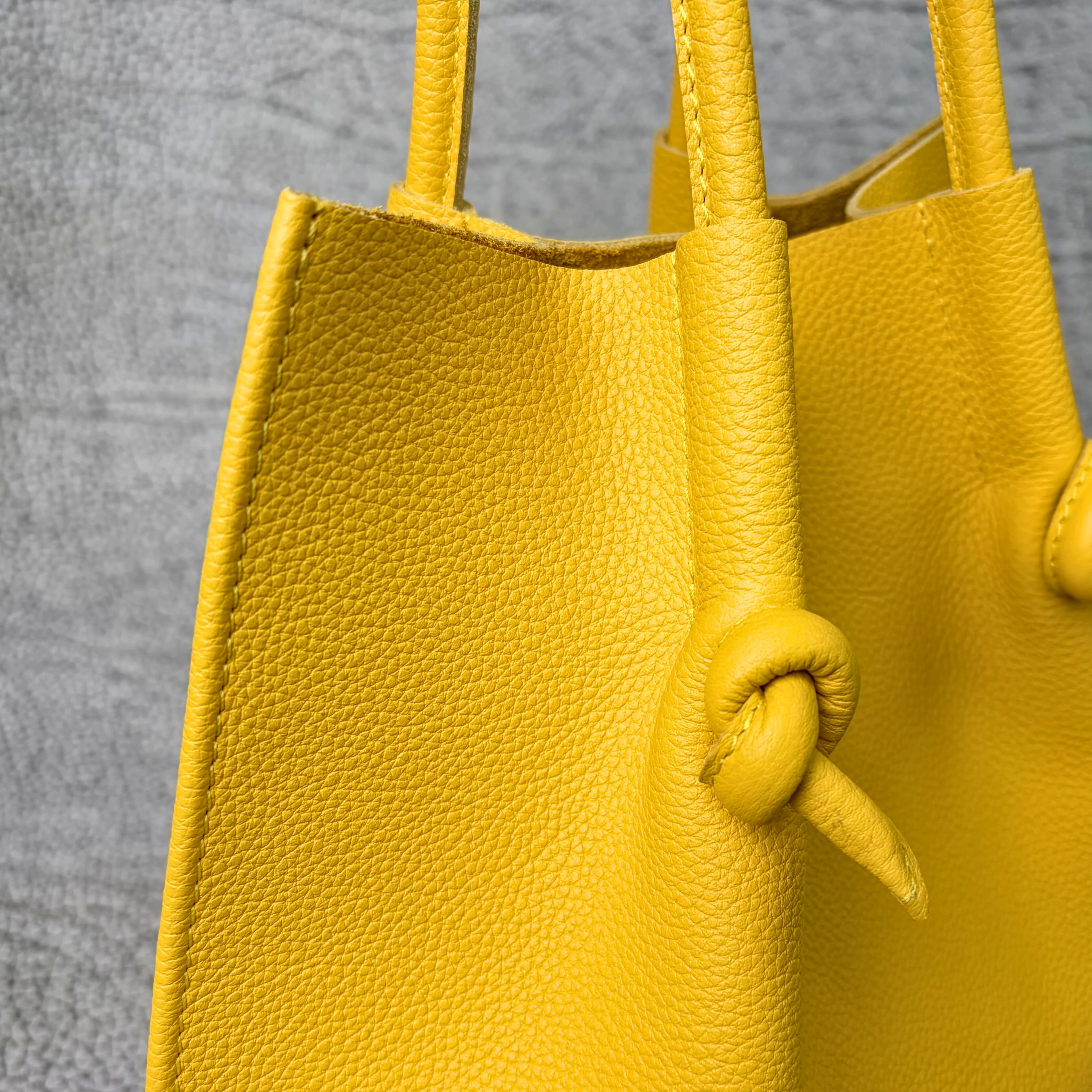 Flora Everyday Leather Tote | Togo Calf Yellow - Image 3