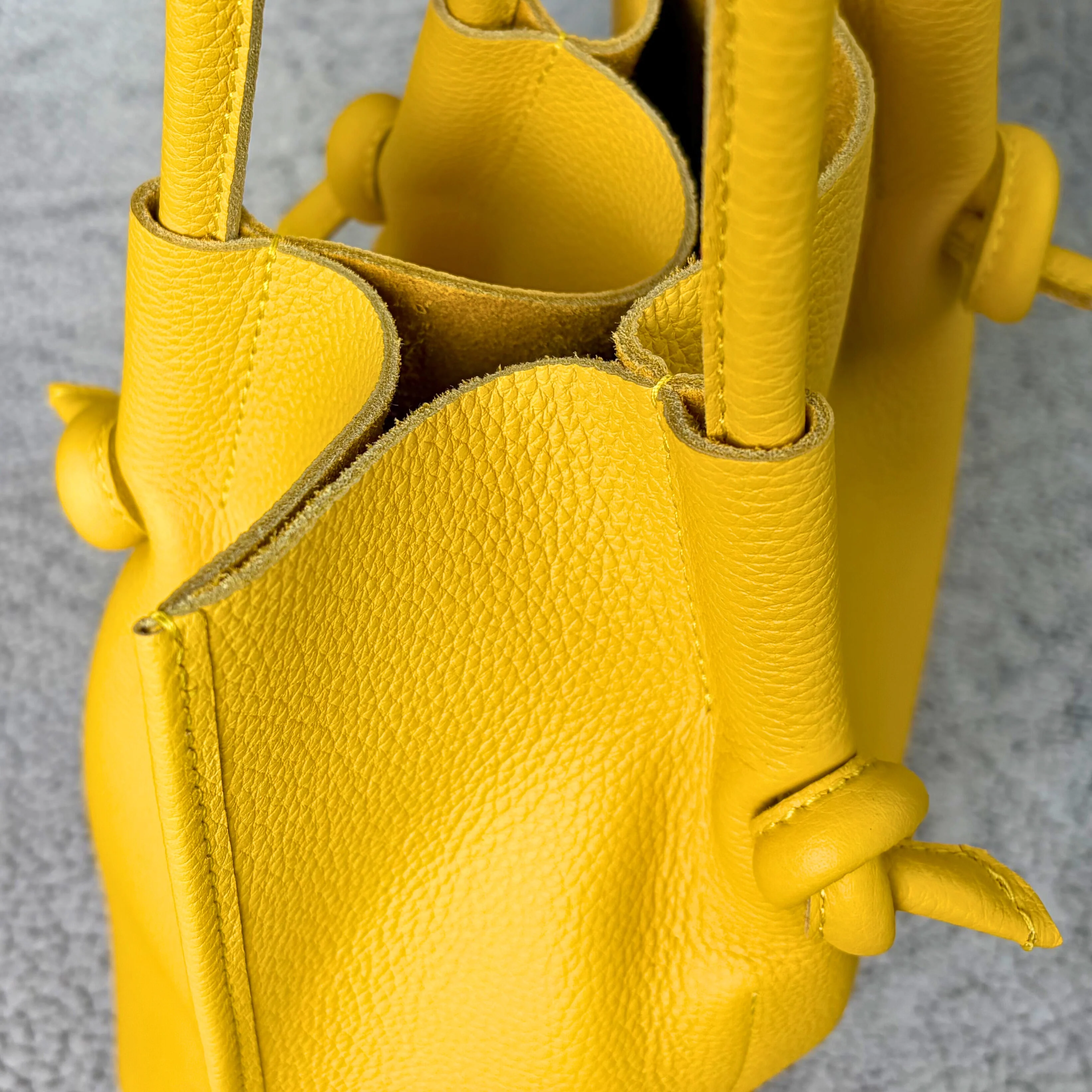Flora Everyday Leather Tote | Togo Calf Yellow - Image 4