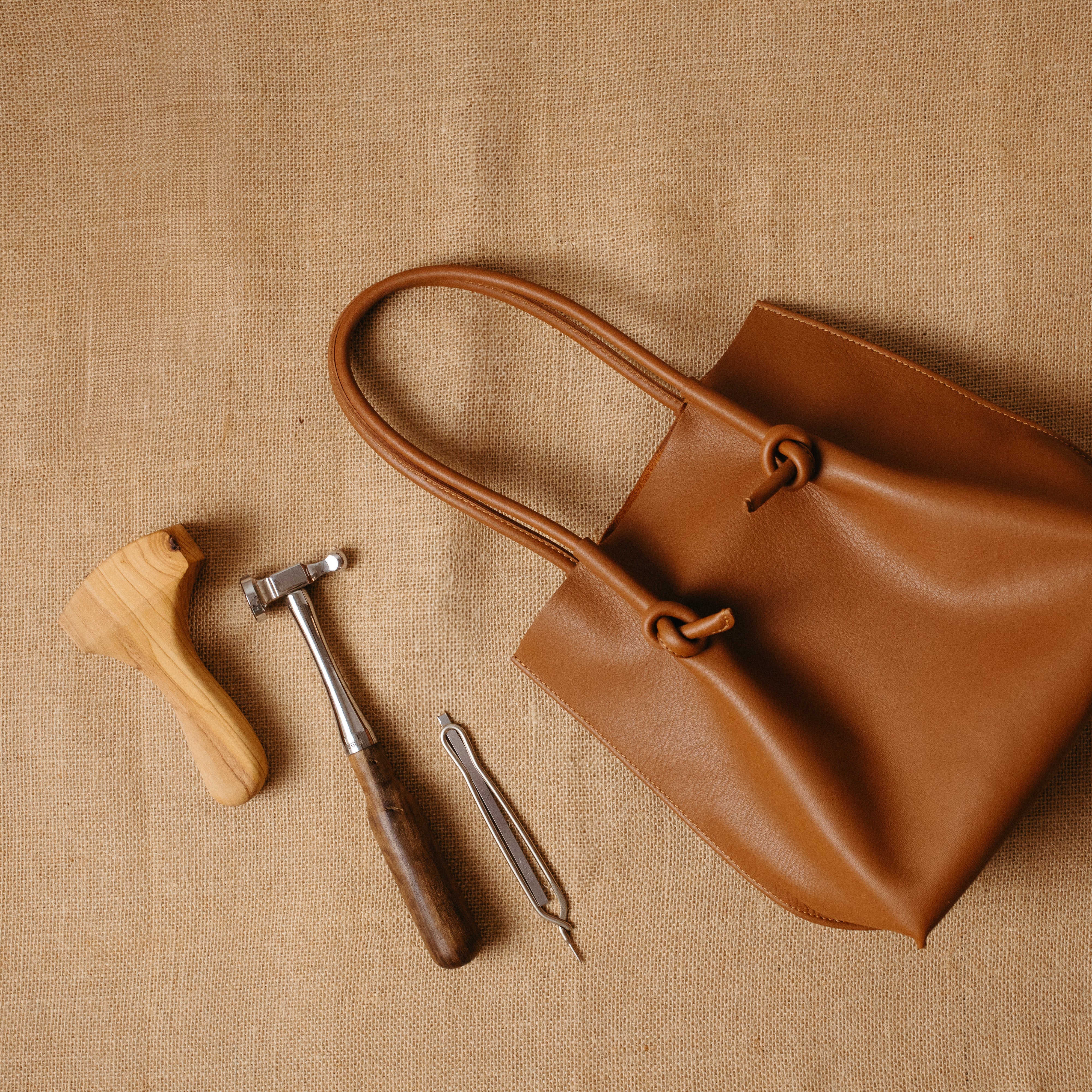 Flora Everyday Leather Tote | Urban Calf Taba - Image 3
