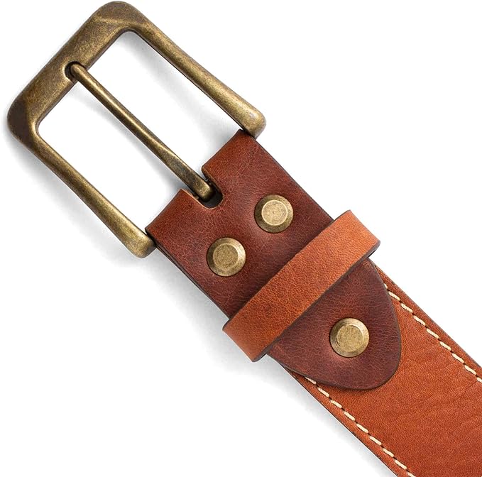 Irving | Stitched Leather Belt | Rust - Image 4