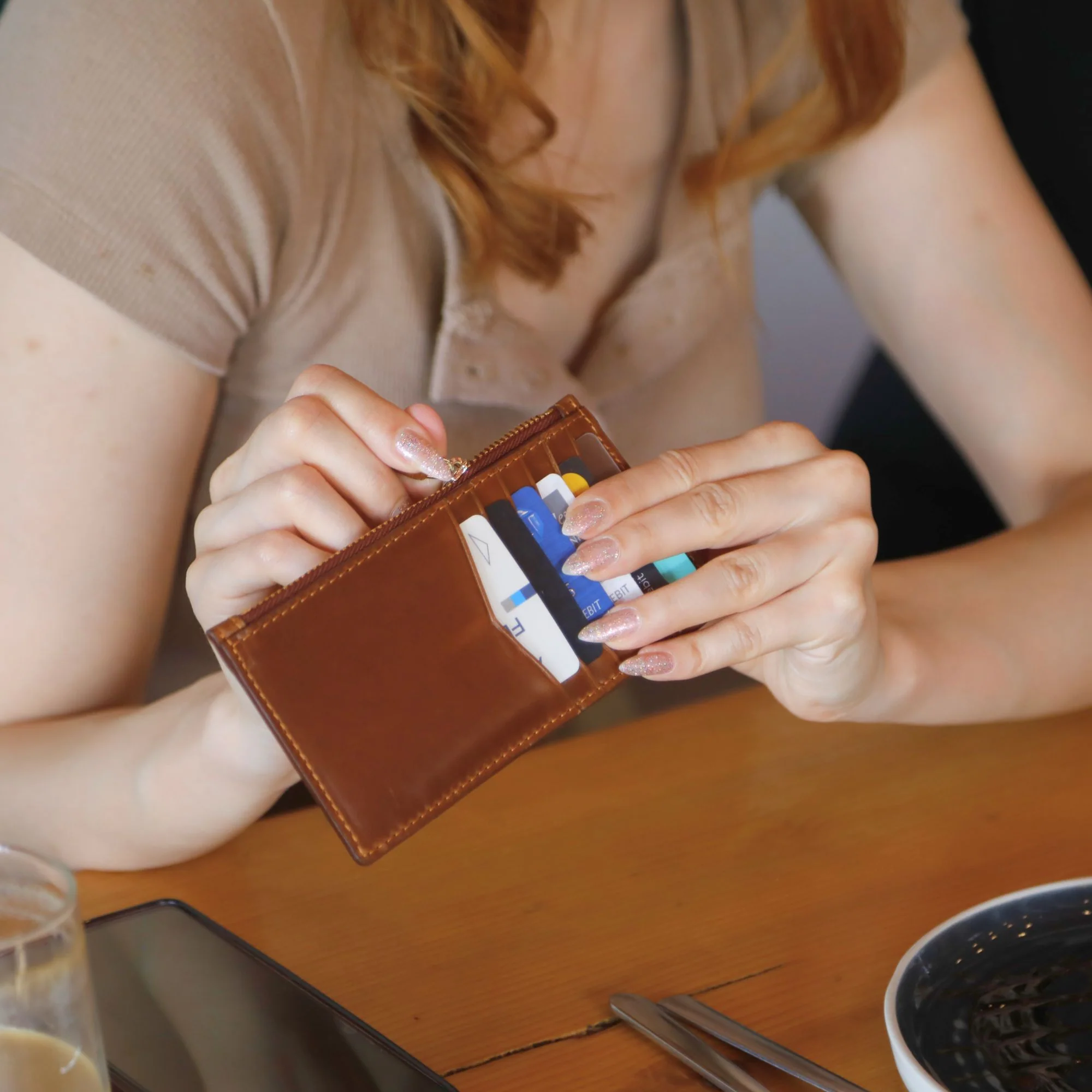 Isabel | Leather Card Case Wallet | Red - Image 4