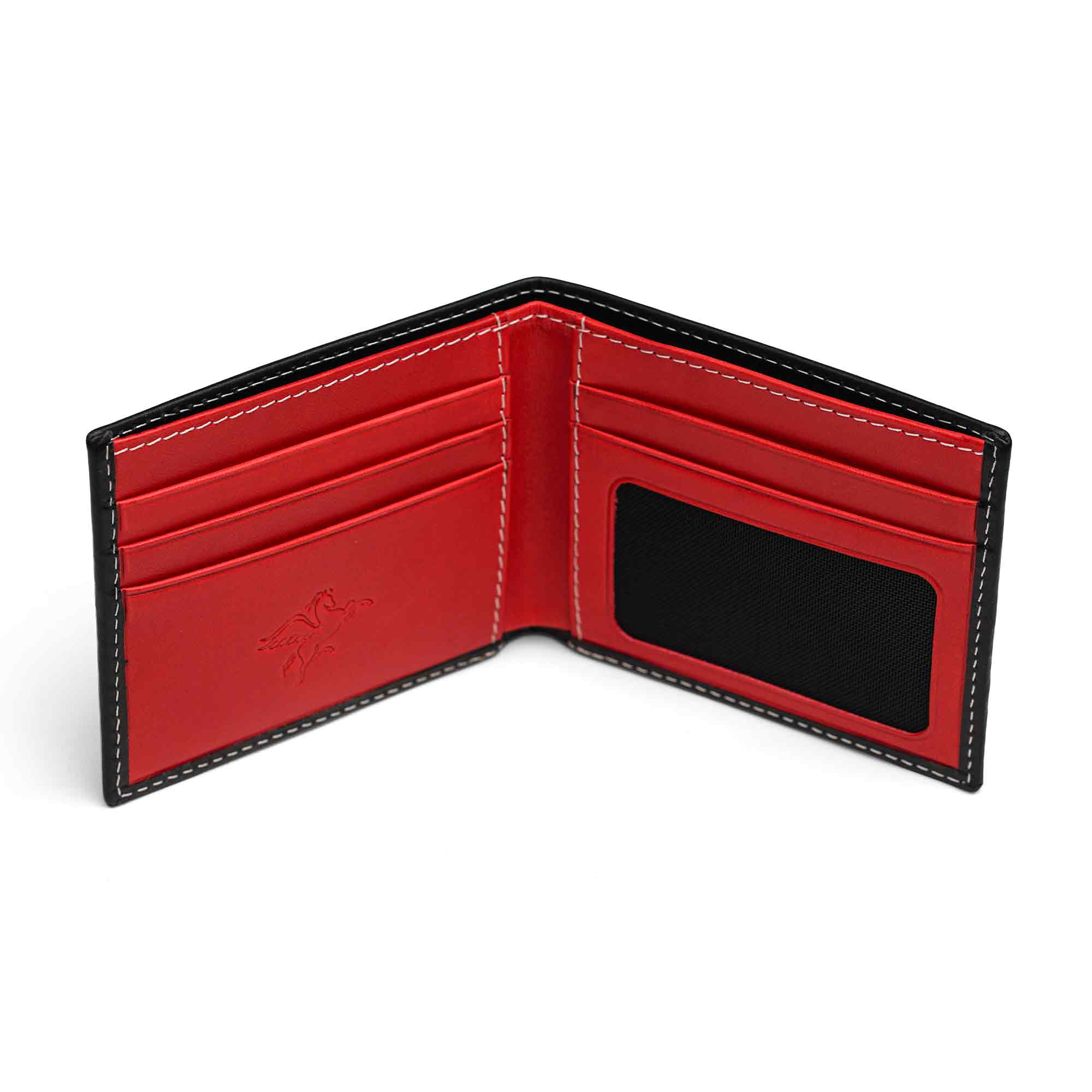Edward | Italian Leather Wallet | Black & Red - Image 3