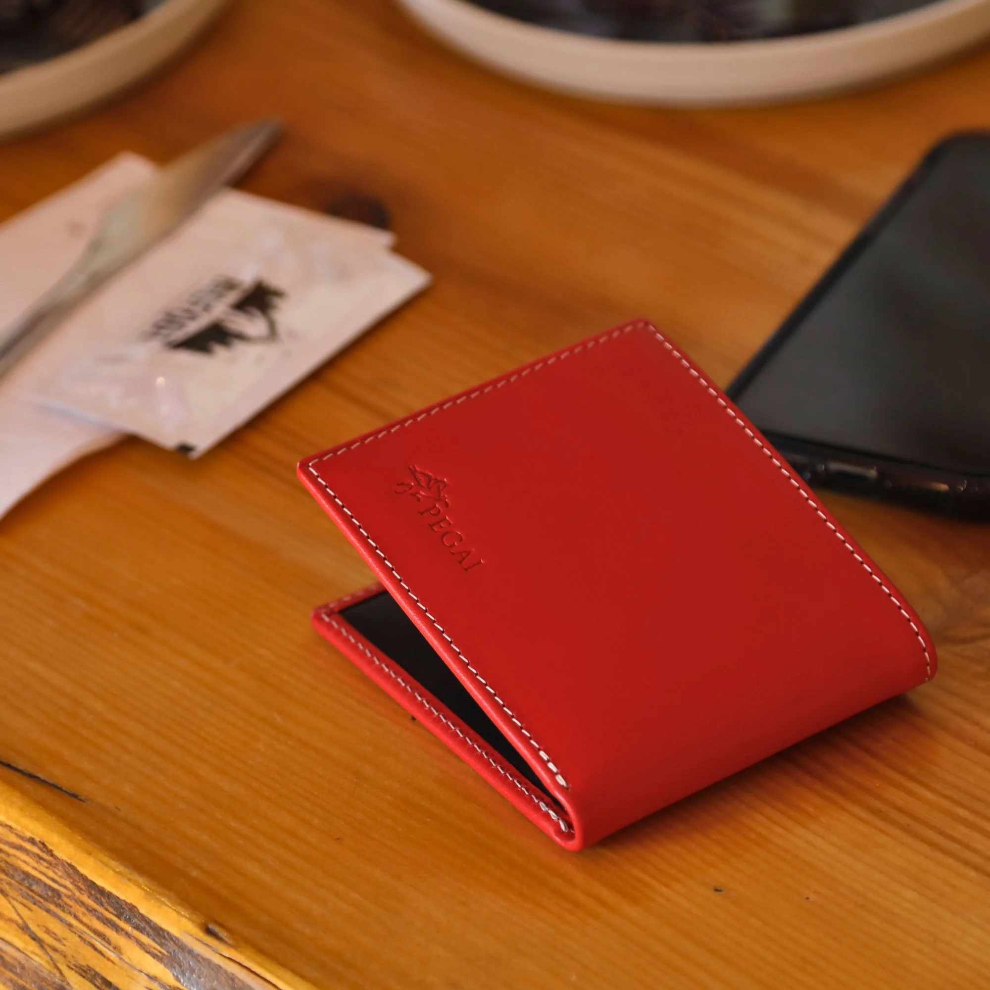 Edward | Italian Leather Wallet | Black & Red - Image 4