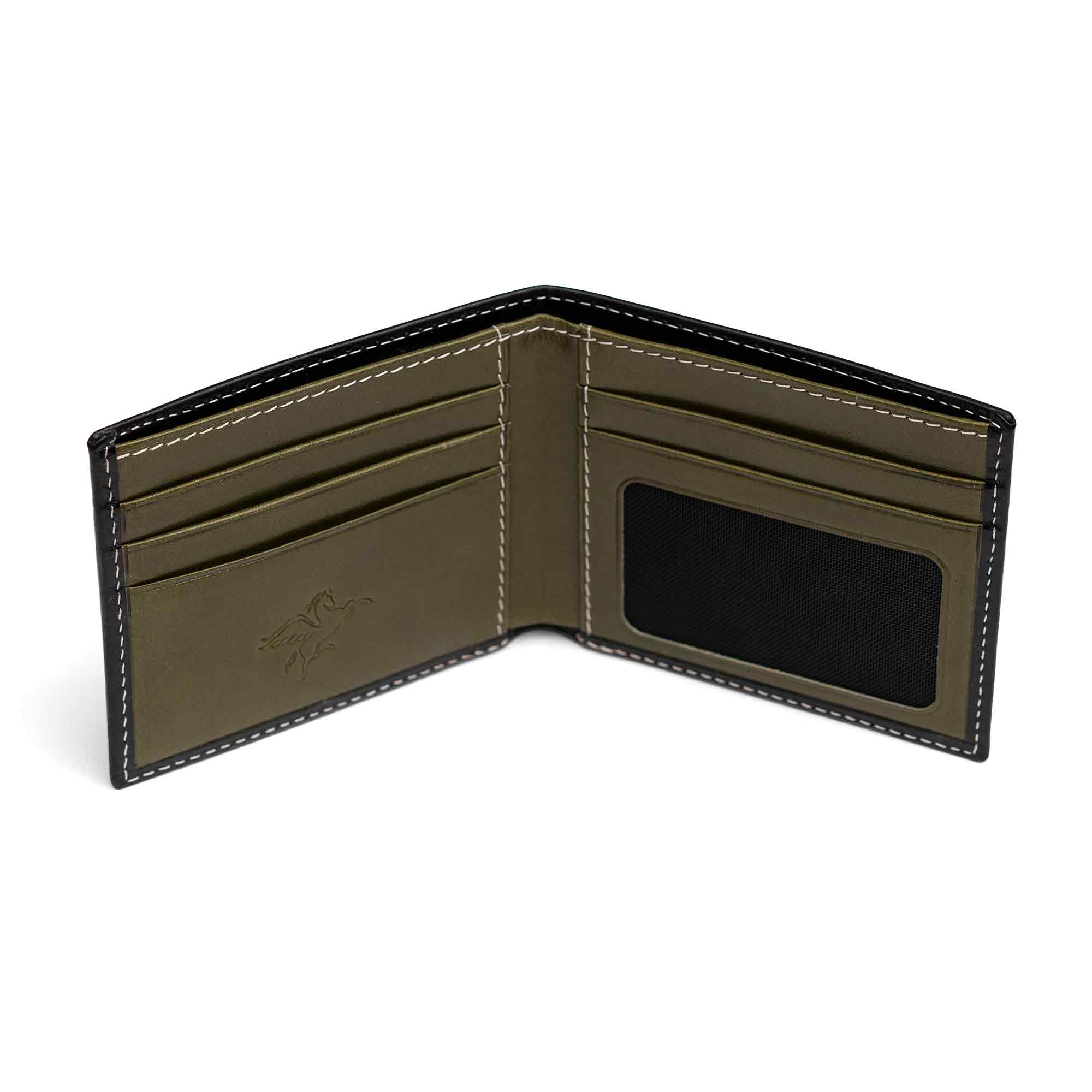 Edward | Italian Leather Wallet | Black & Green - Image 3