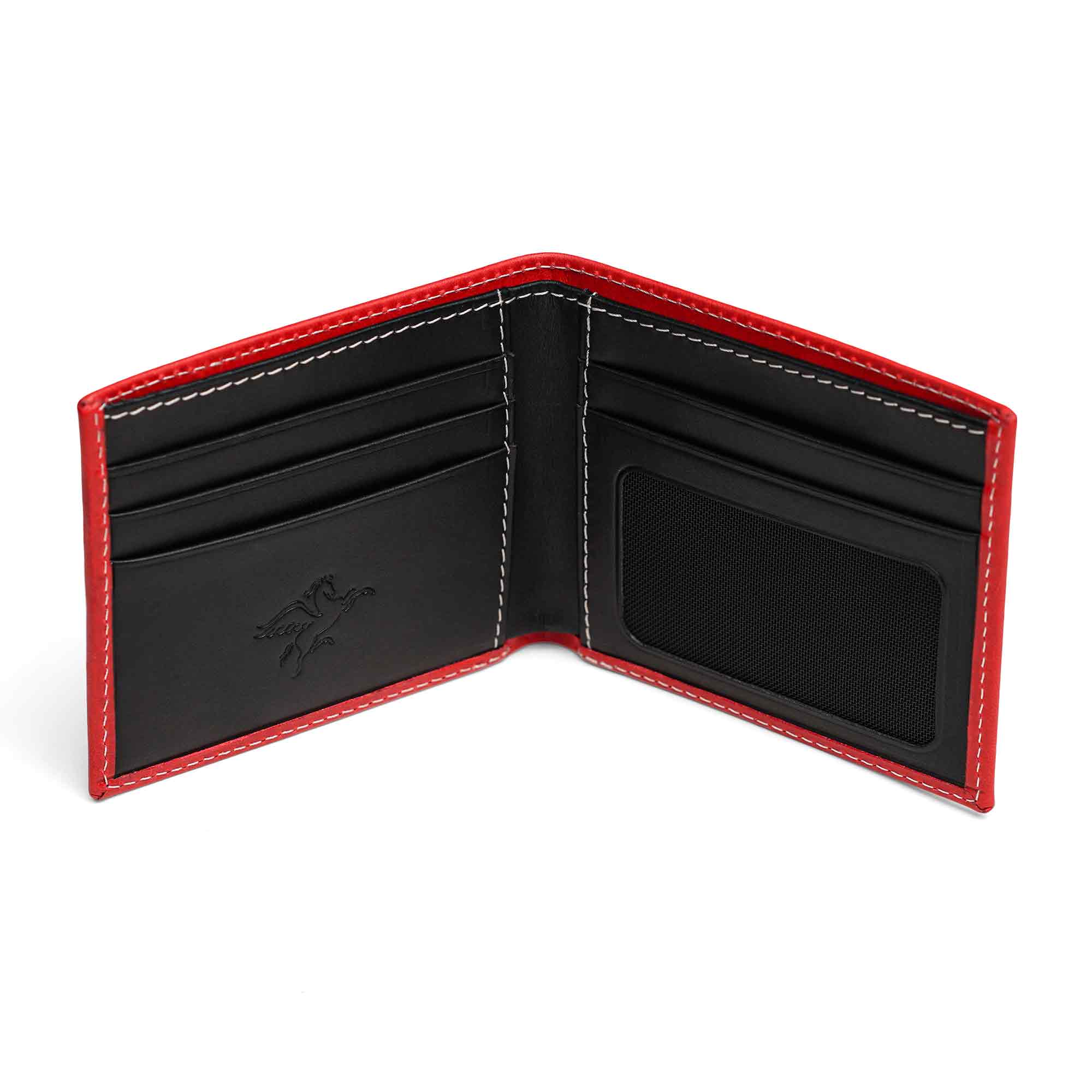 Edward | Italian Leather Wallet | Red & Black - Image 3
