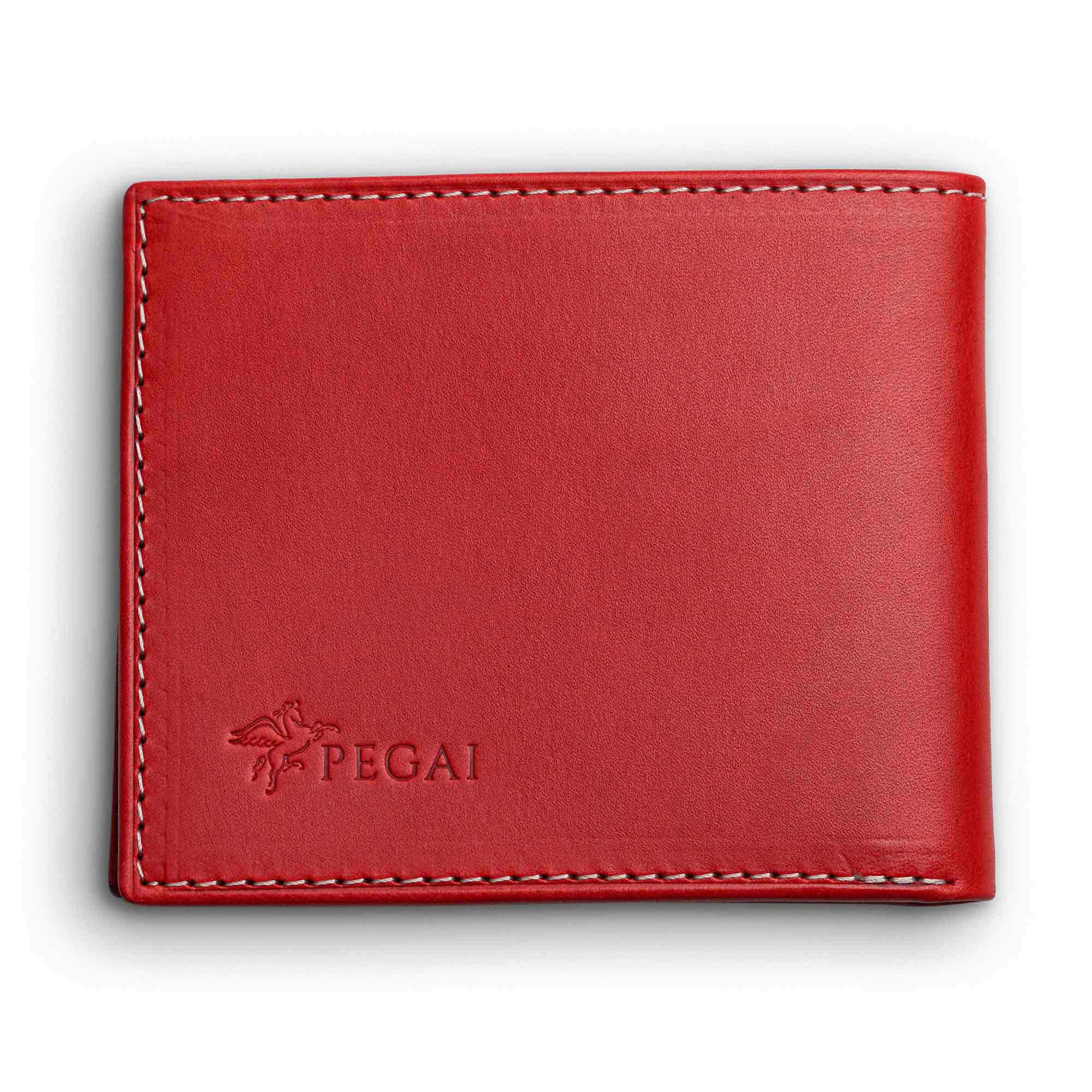 Edward | Italian Leather Wallet | Red & Black - Image 5