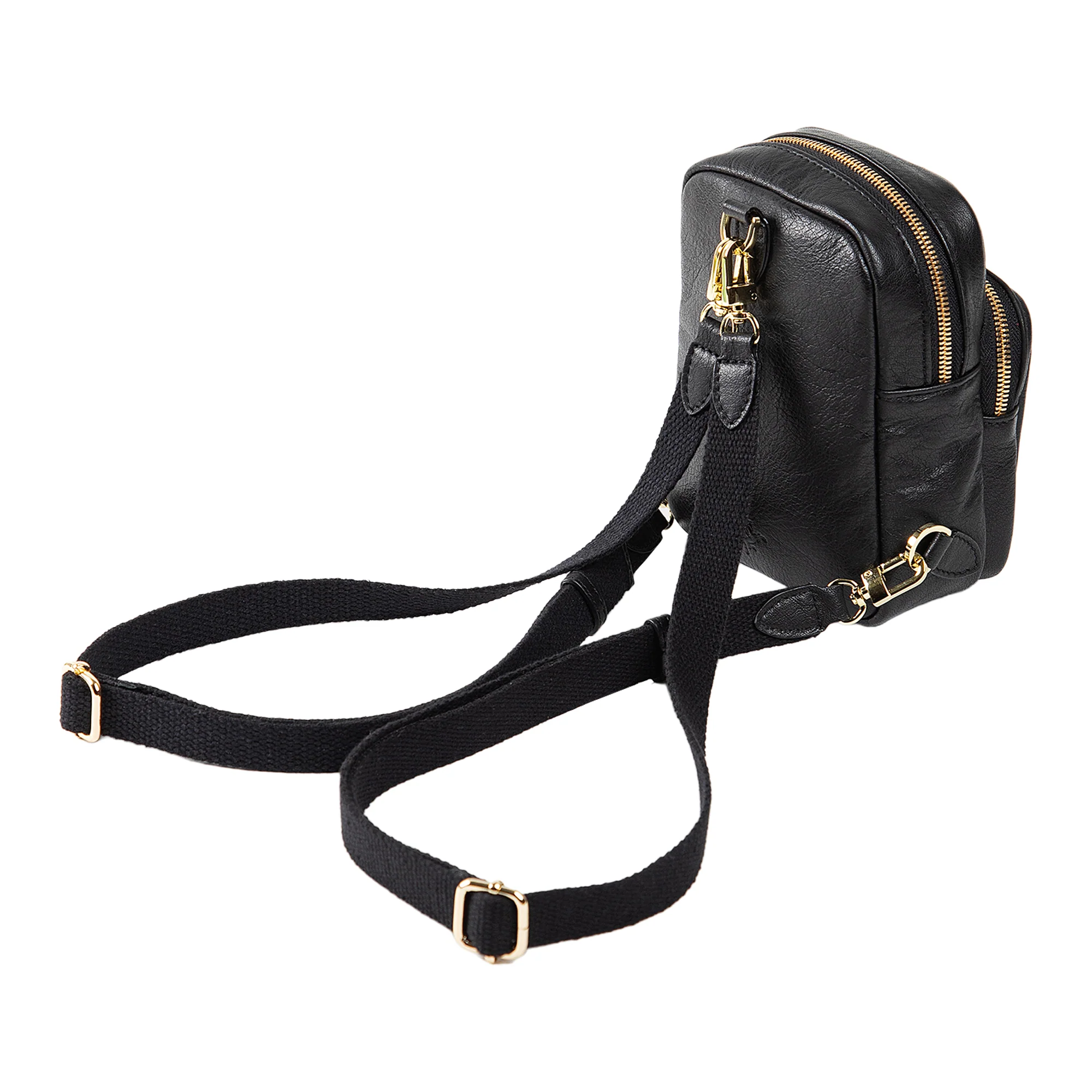 Kiara | Convertible Strap Mini Backpack & Crossbody Bag | Black - Image 4