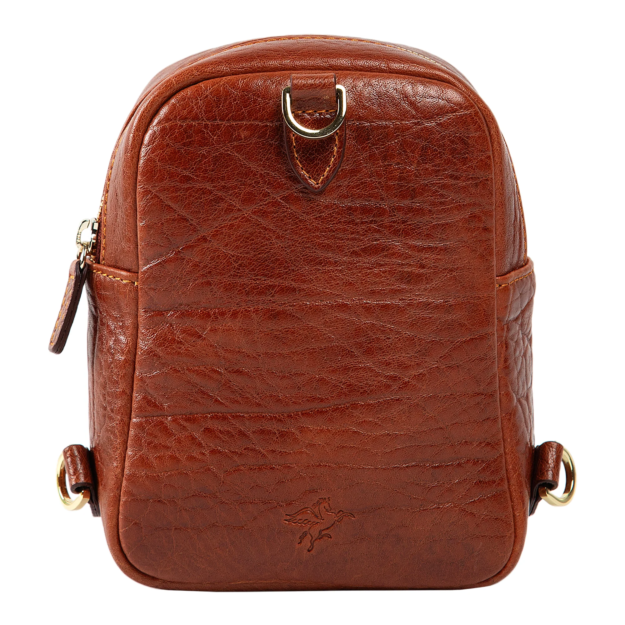 Kiara | Convertible Strap Mini Backpack & Crossbody Bag | Cognac Brown - Image 5