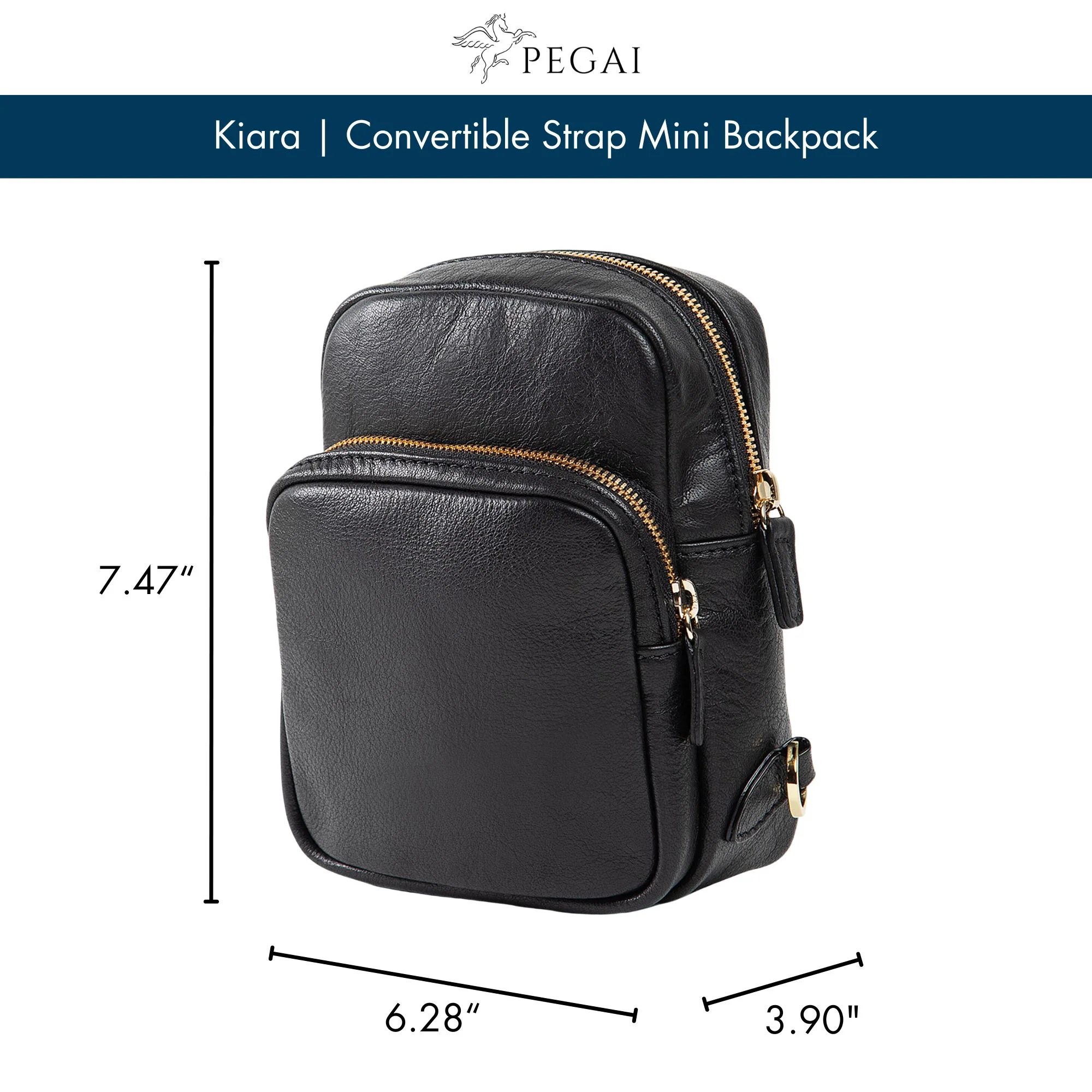 Kiara | Convertible Strap Mini Backpack & Crossbody Bag | Red - Image 3