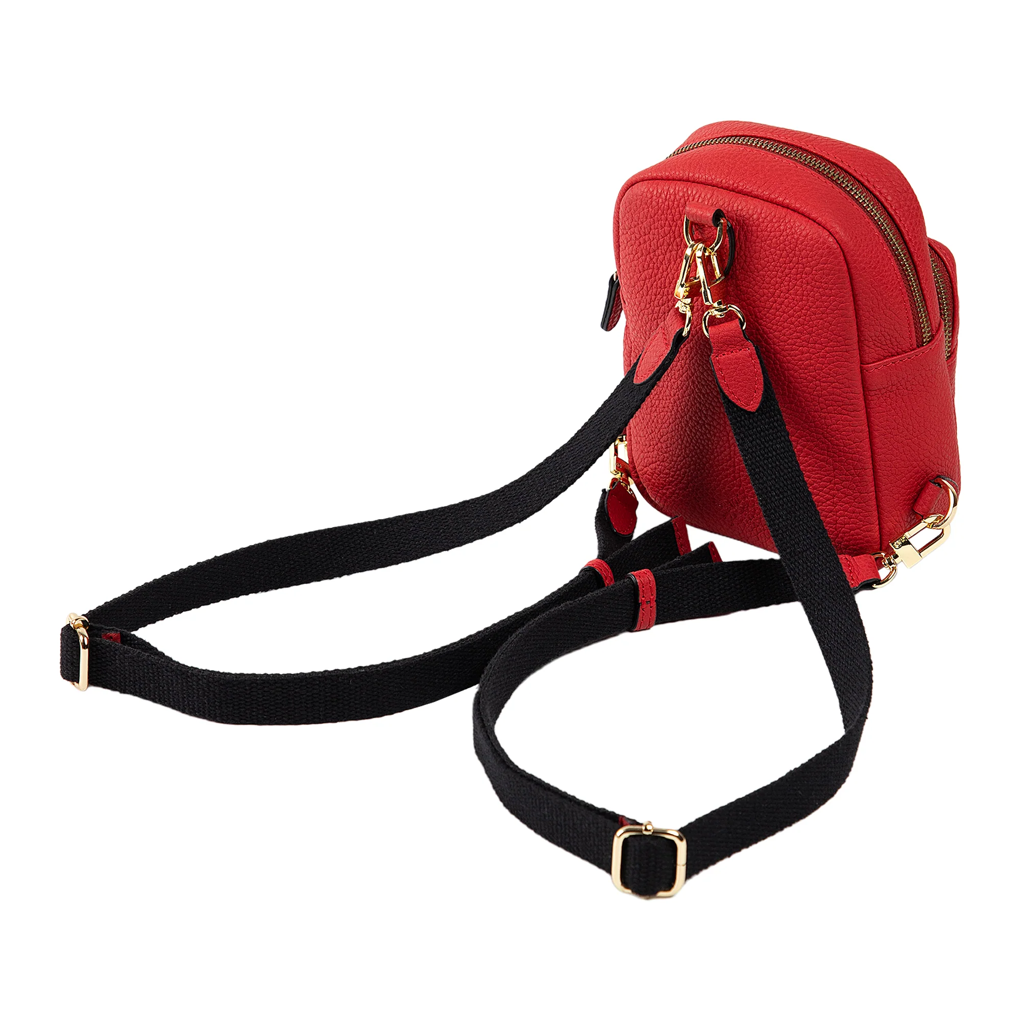 Kiara | Convertible Strap Mini Backpack & Crossbody Bag | Red - Image 4