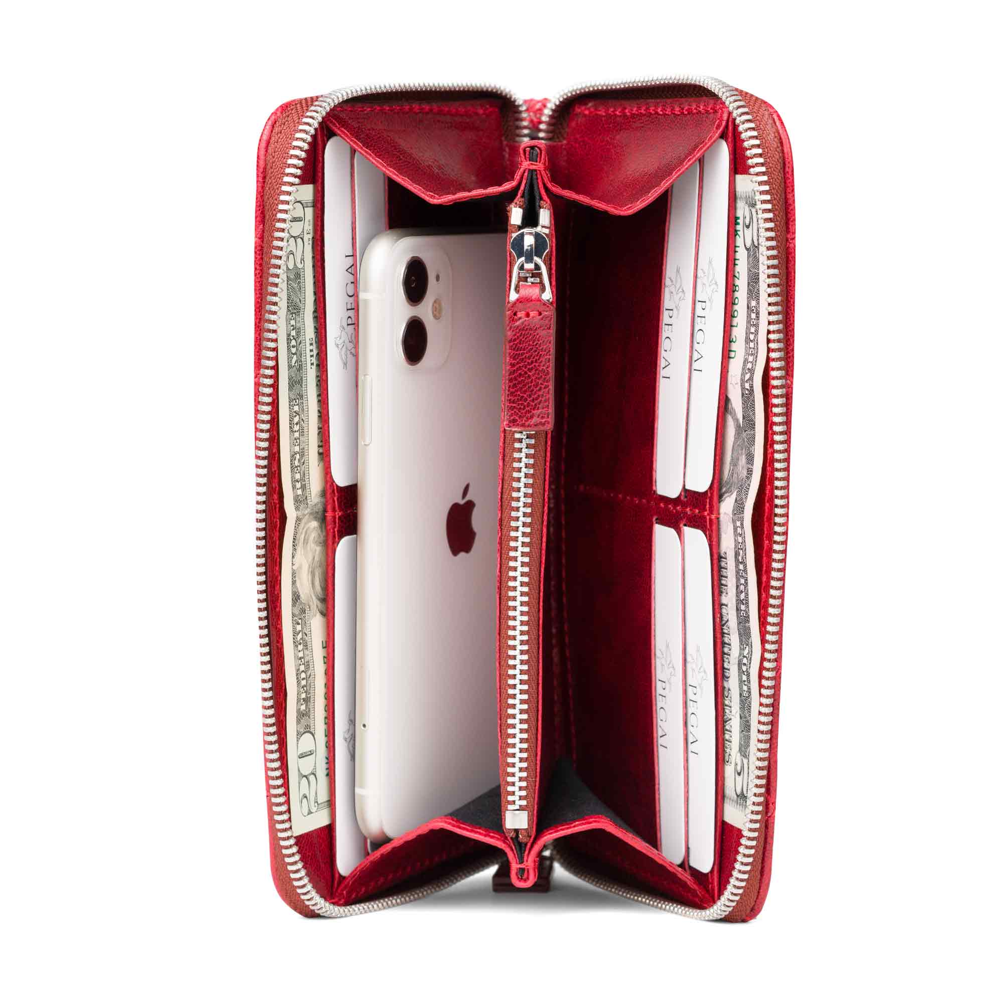 Leather Quilted Women's Wallet | Red | Sherry - Image 3