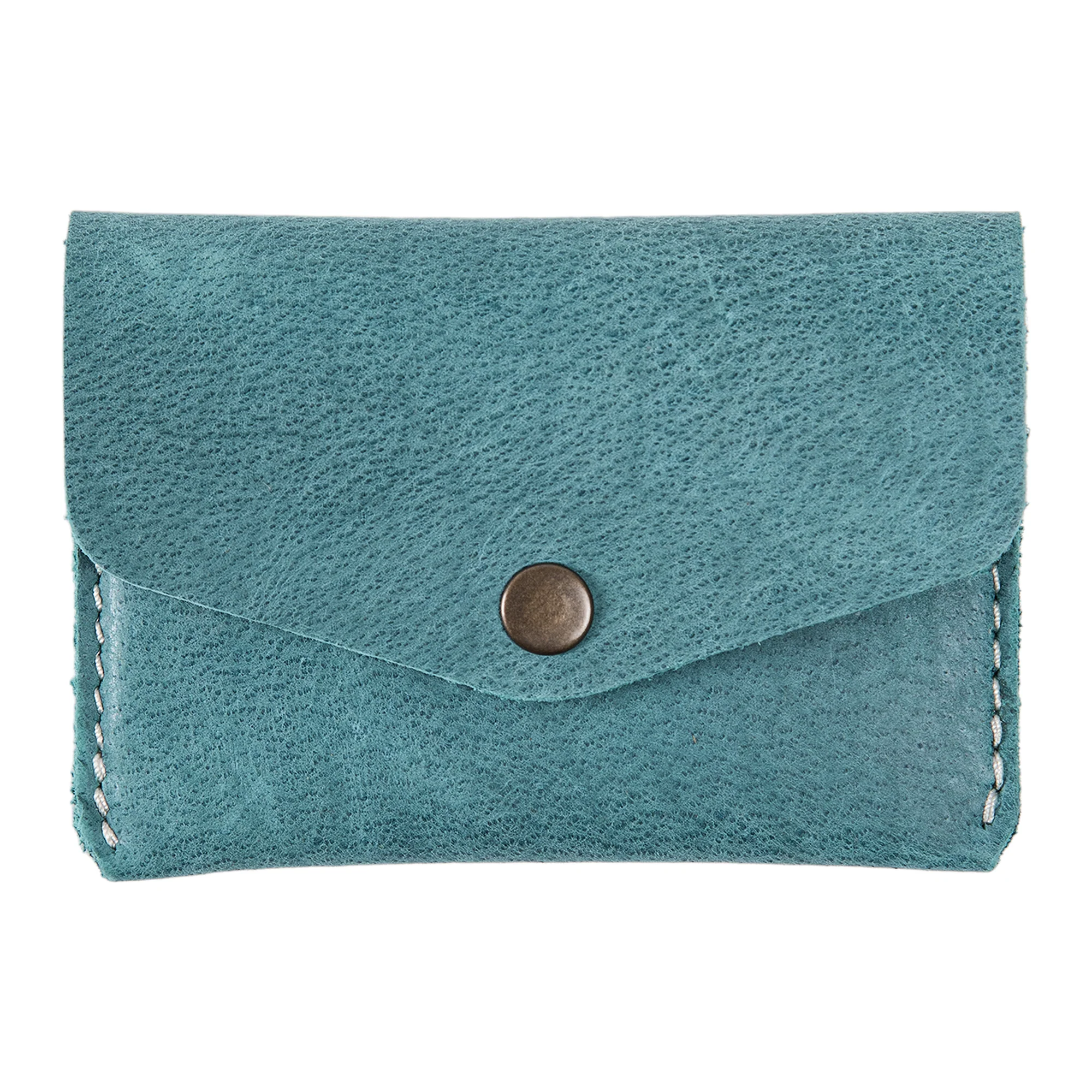 Leather Card Holder | Turquoise | Seline - Image 3