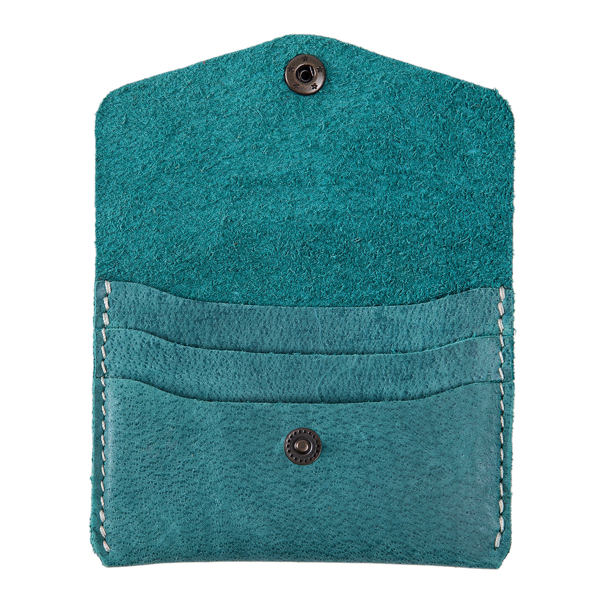 Leather Card Holder | Turquoise | Seline - Image 4