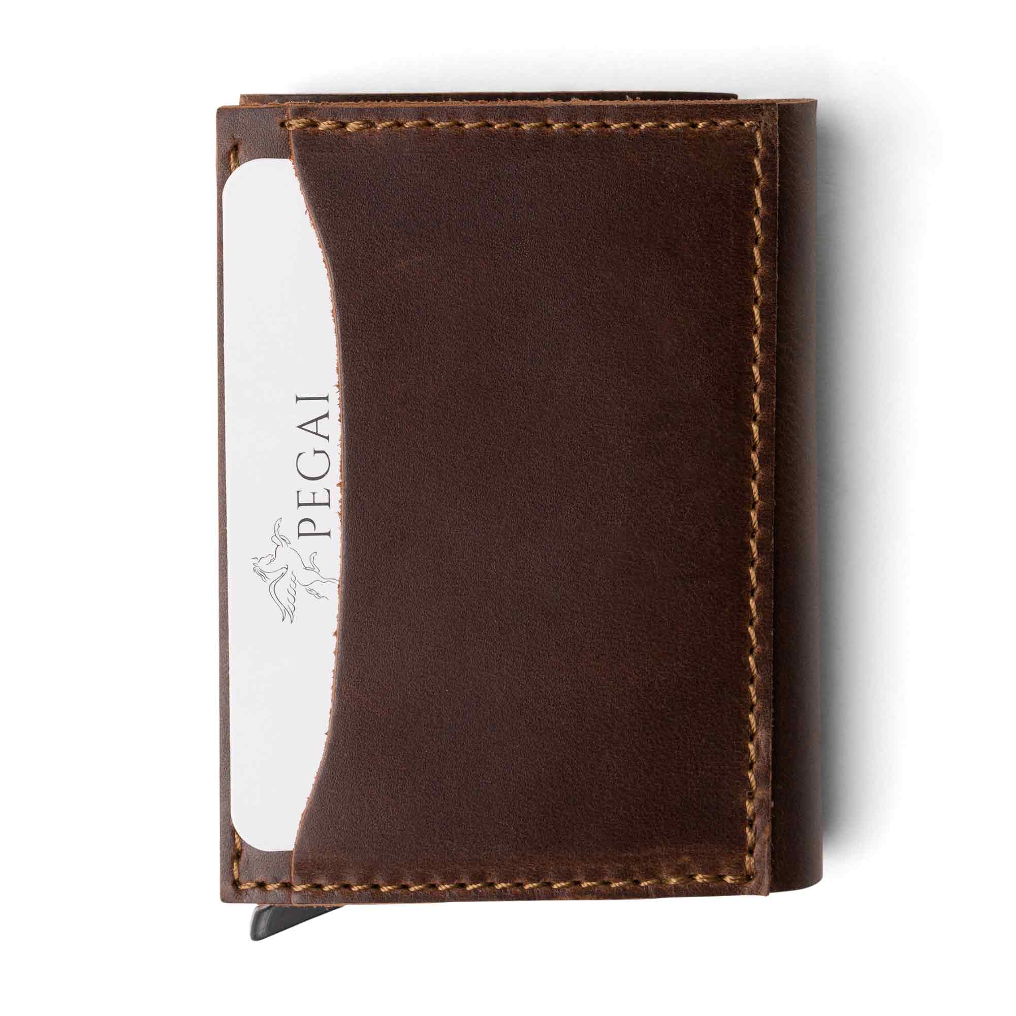 Leather Quick Card Access Trifold Wallet | Antique | Mack - Image 3