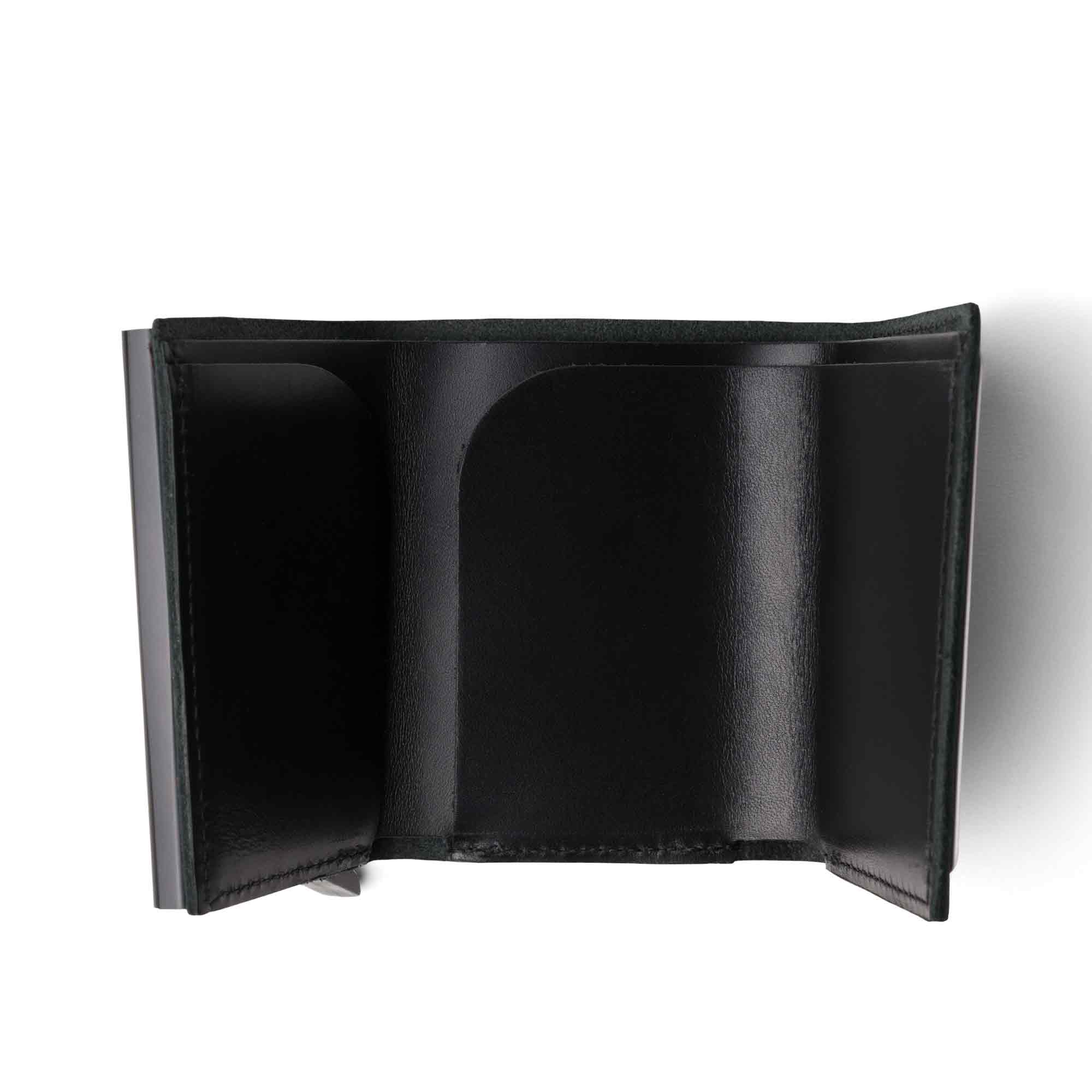 Leather Quick Card Access Trifold Wallet | Black | Mack - Image 6