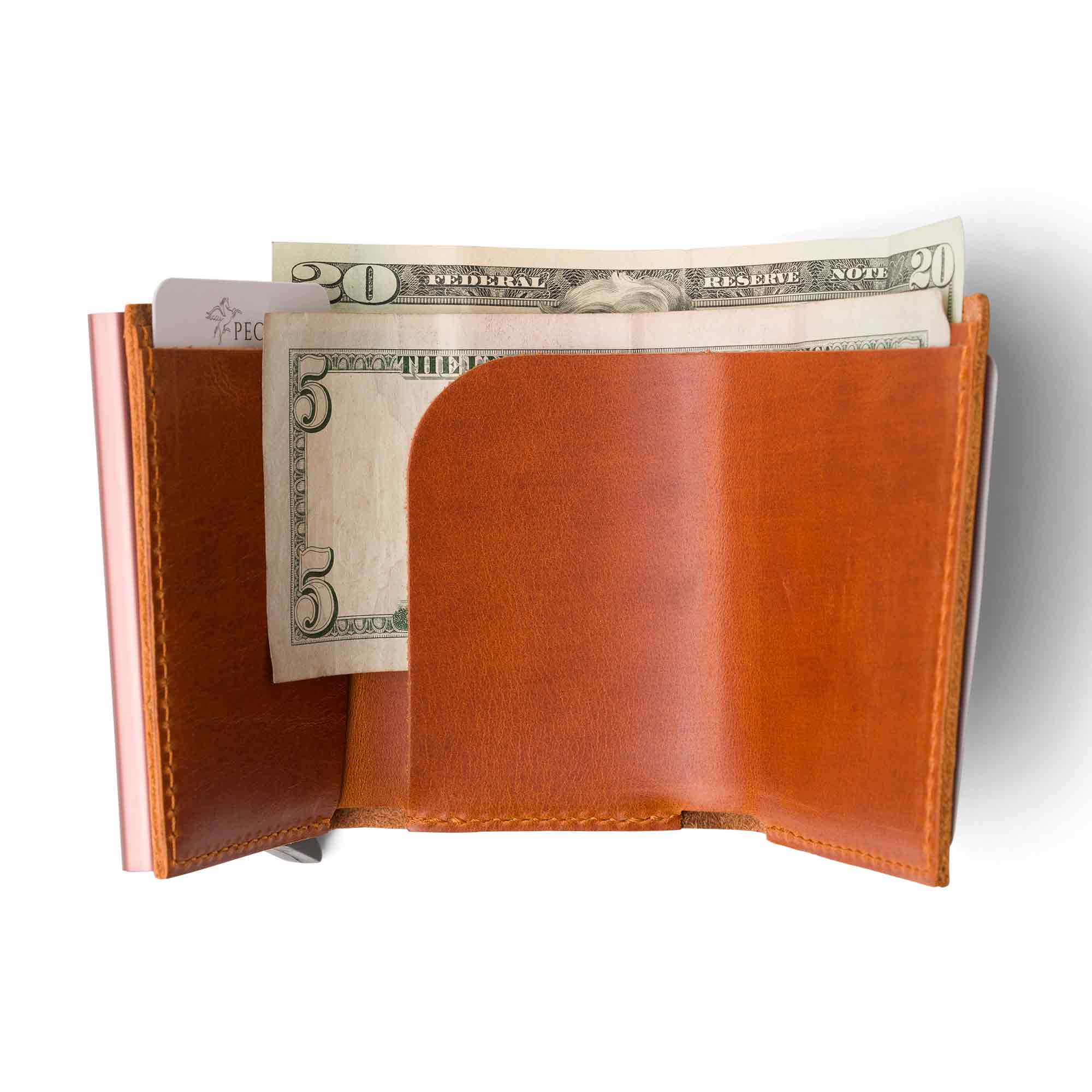 Leather Quick Card Access Trifold Wallet | Whiskey | Mack - Image 5