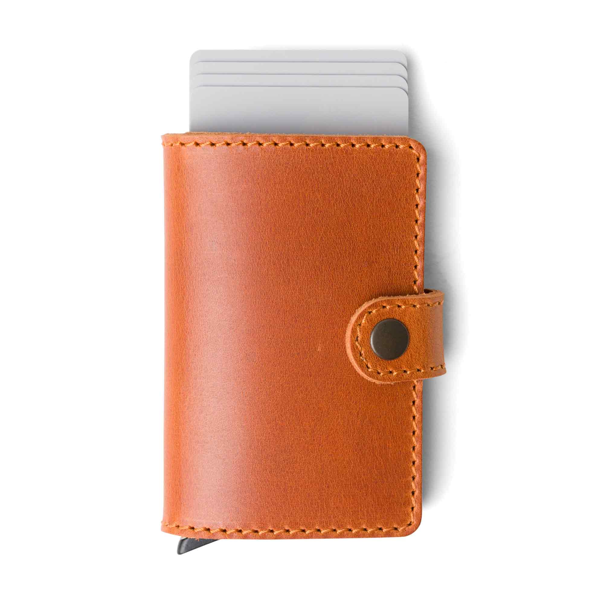 Leather Quick Card Access Wallet | Whiskey | Agustine - Image 5