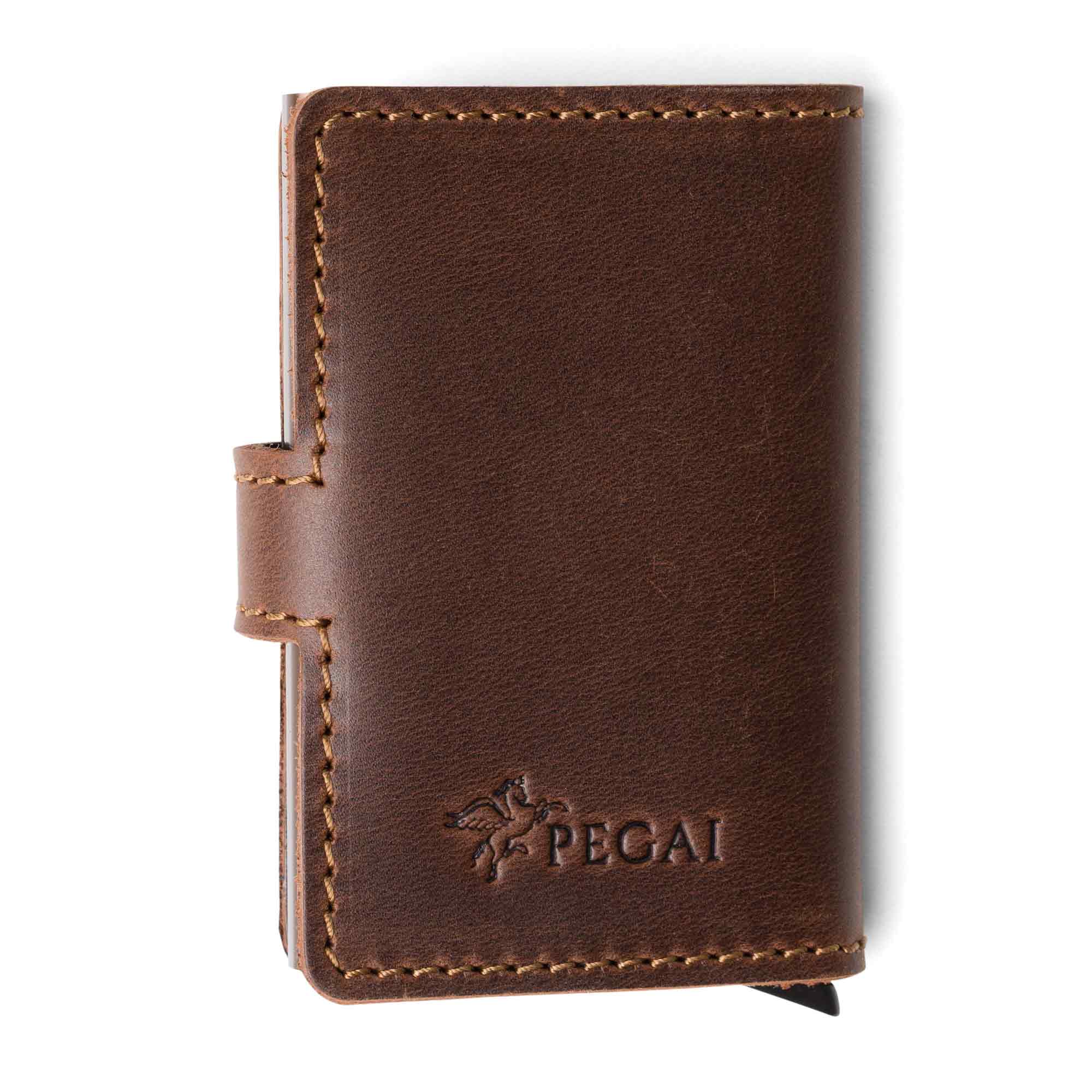 Leather Quick Card Access Wallet | Antique Brown | Agustine