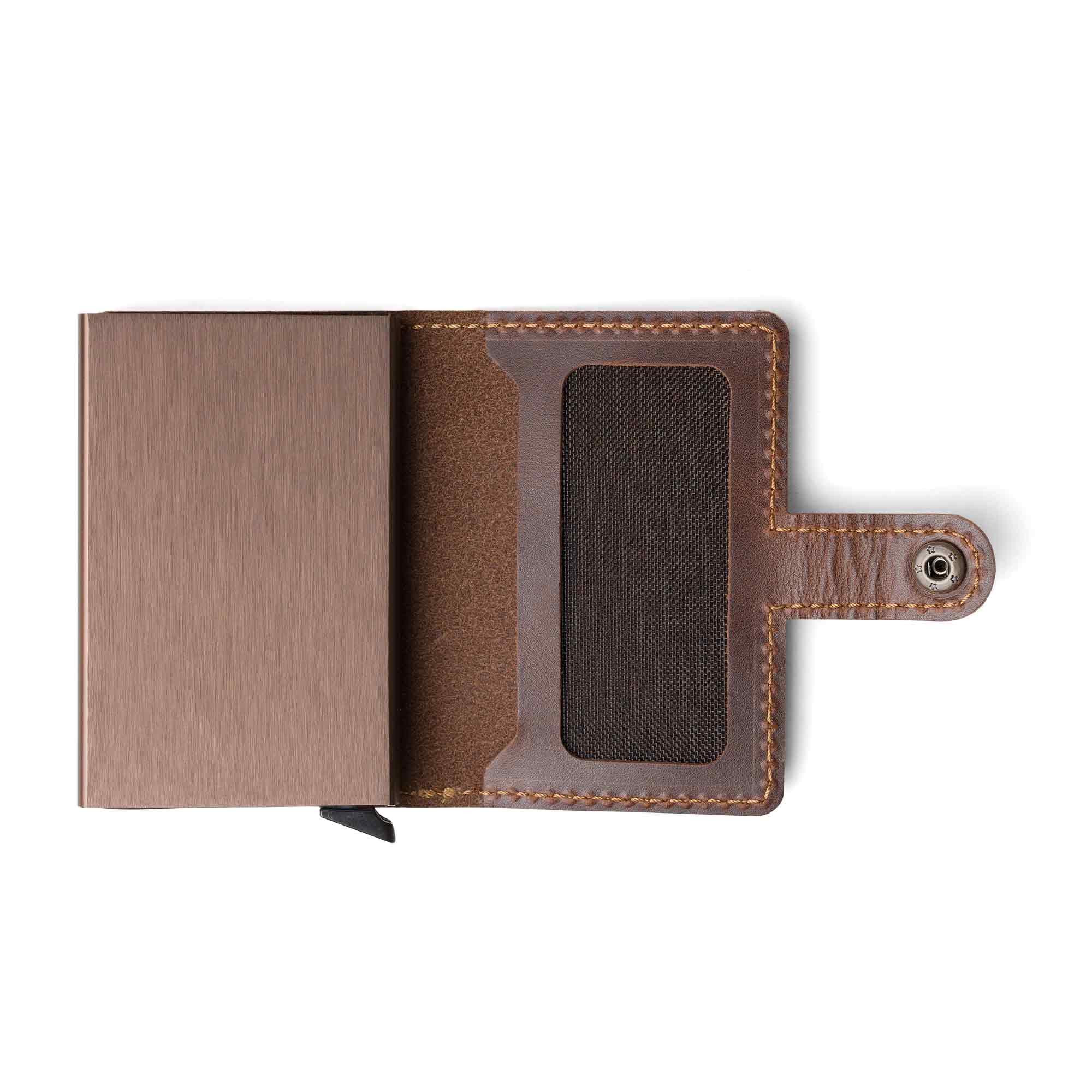 Leather Quick Card Access Wallet | Antique Brown | Agustine - Image 3