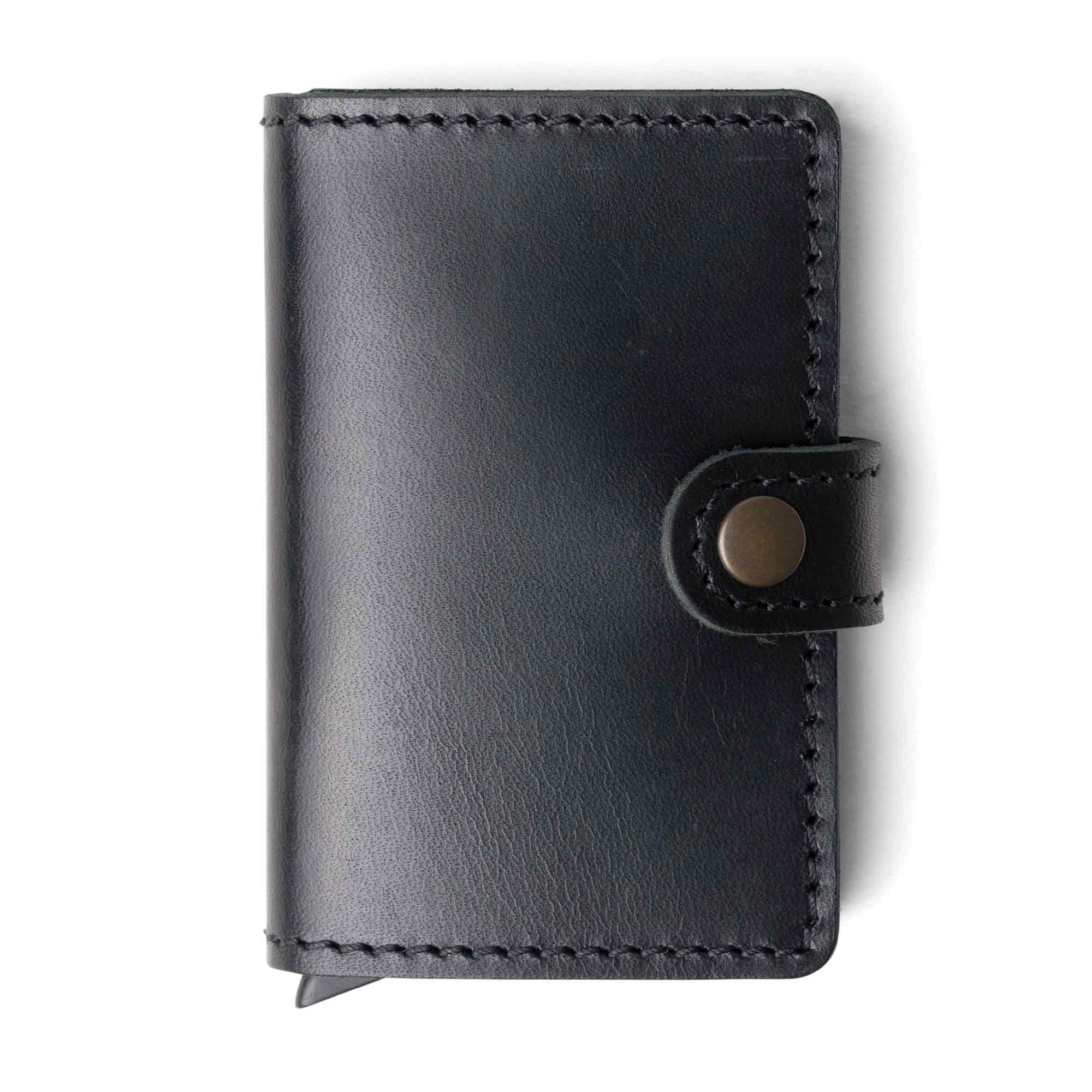 Leather Quick Card Access Wallet | Black | Agustine - Image 5