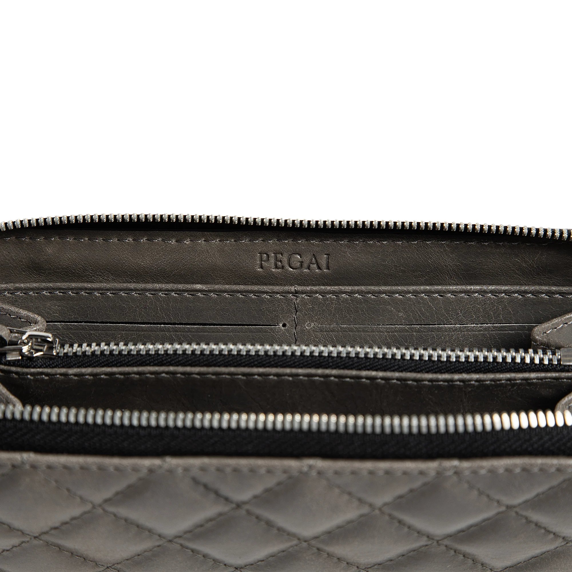 Leather Quilted Women's Wallet | Stone Grey | Sherry - Image 5