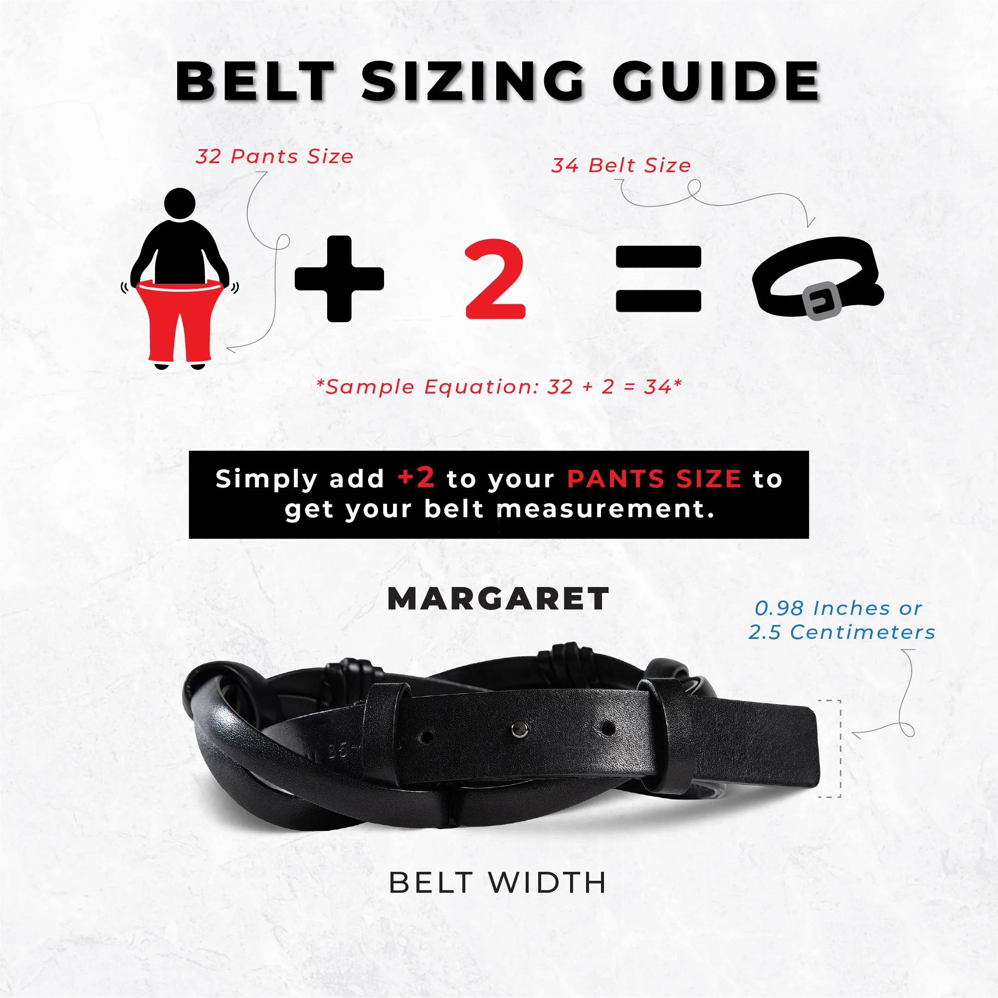 Womens Leather Belt | Margaret | Black - Image 2