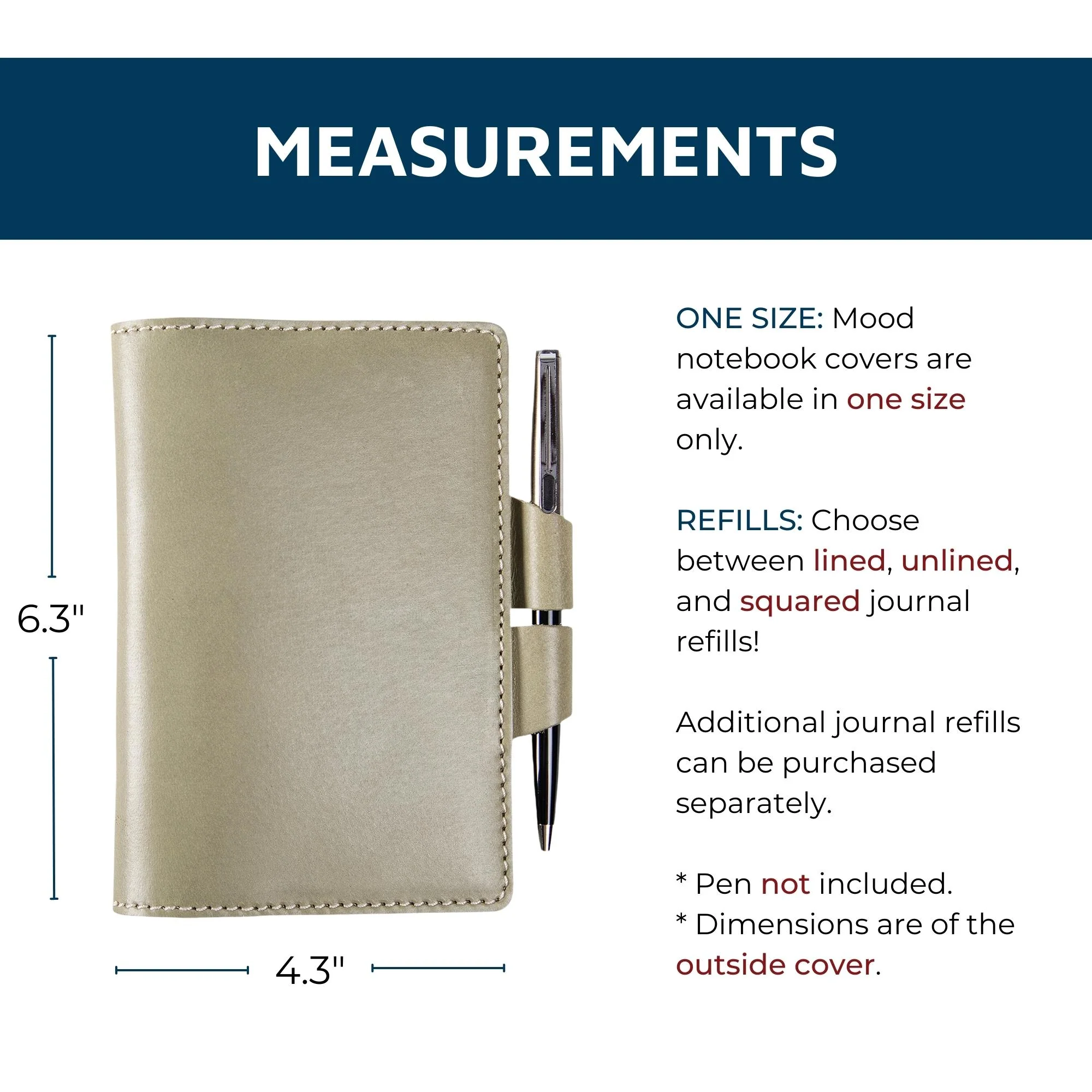Mood | Leather Notebook Cover | Aqua - Image 5